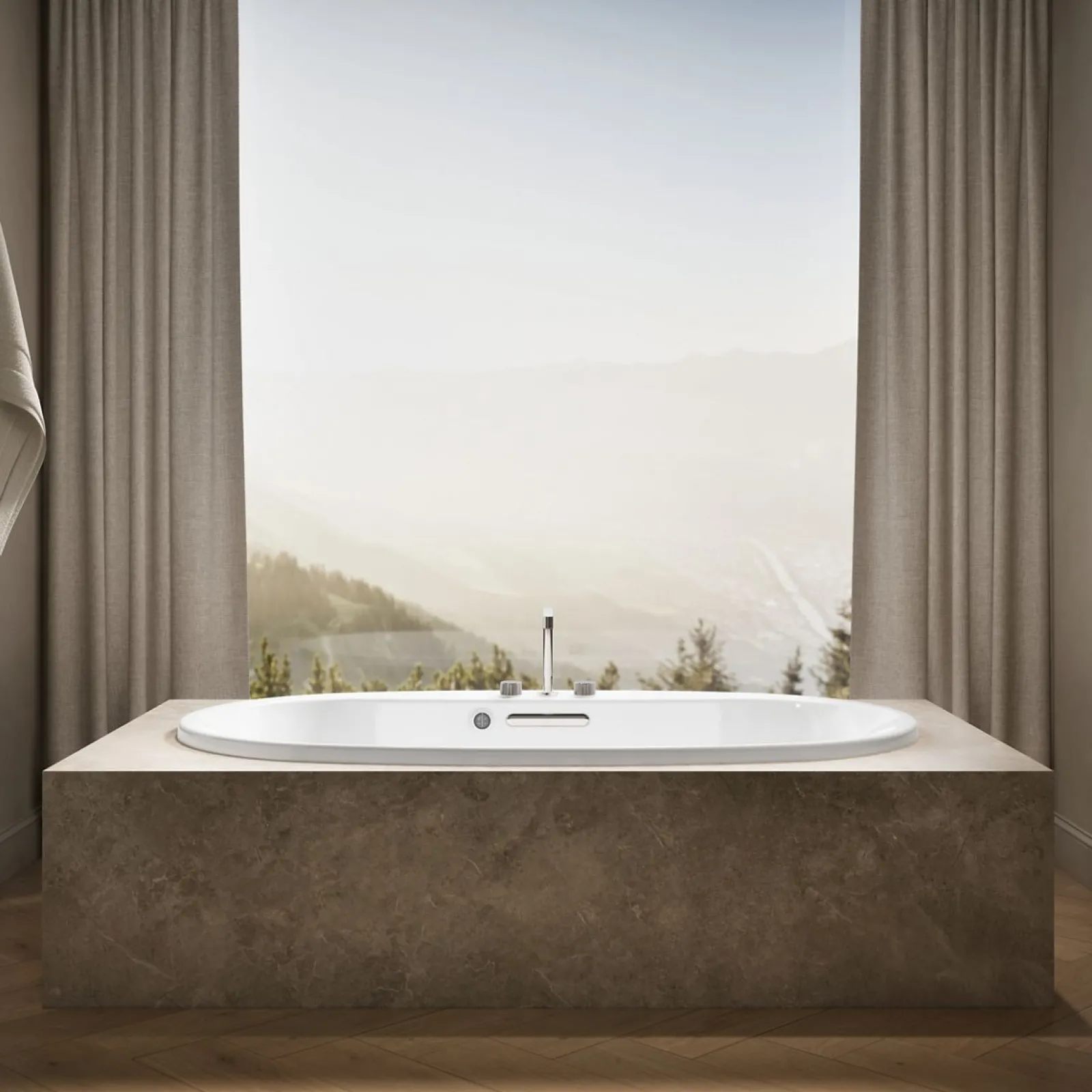 71-1/2" x 41-1/2" drop-in bath with Bask® heated surface^Kohler New