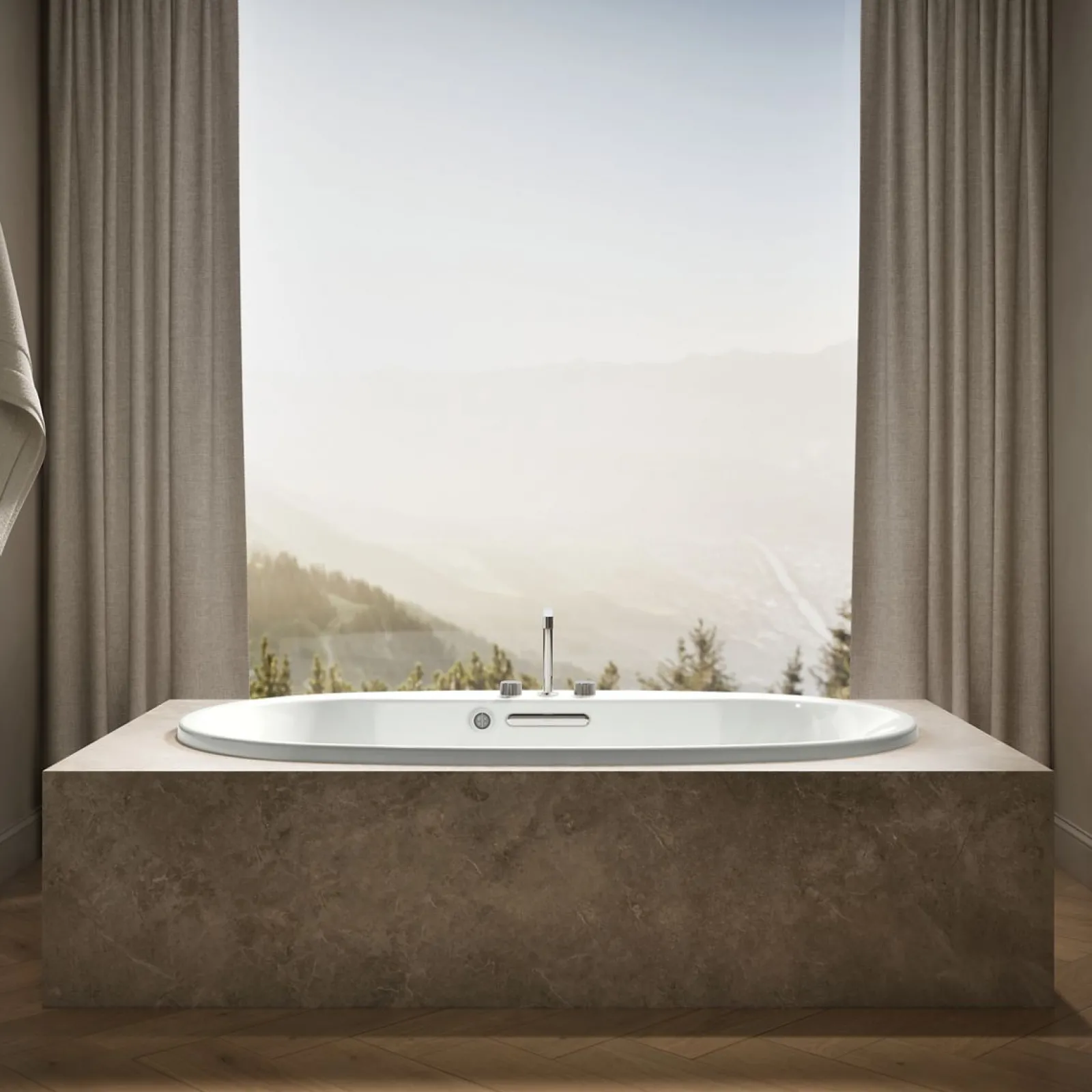 71-1/2" x 41-1/2" drop-in bath with Bask® heated surface^Kohler New