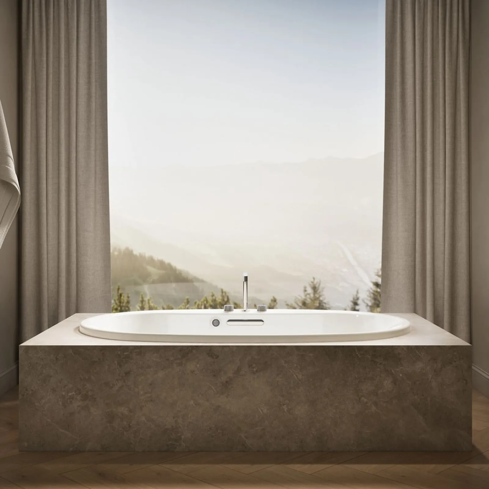 71-1/2" x 41-1/2" drop-in bath with Bask® heated surface^Kohler New