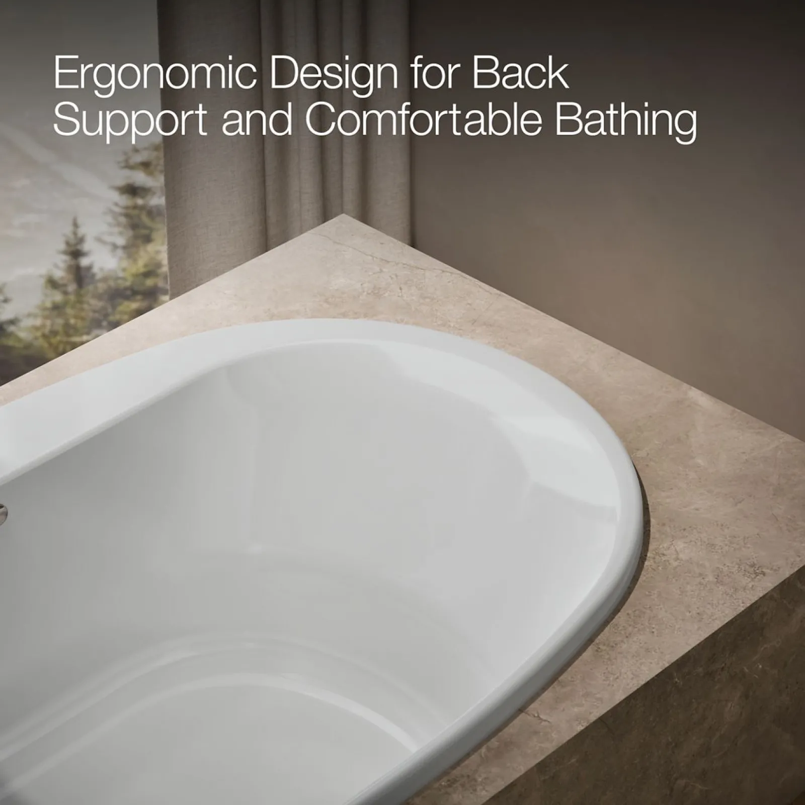 71-1/2" x 41-1/2" drop-in bath with Bask® heated surface^Kohler New