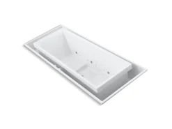 104" x 41" drop-in Effervescence bath with chromatherapy and center drain^Kohler
