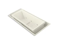 104" x 41" drop-in Effervescence bath with chromatherapy and center drain^Kohler