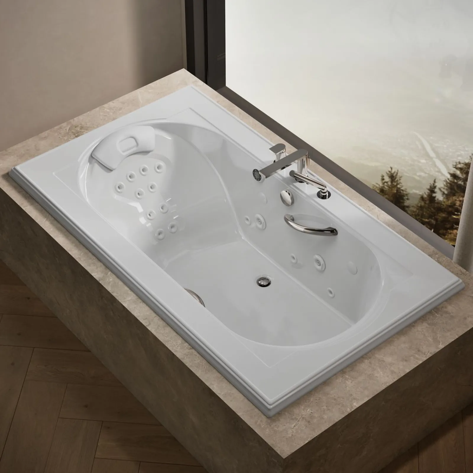 72" x 42" drop-in Effervescence whirlpool bath^Kohler Hot