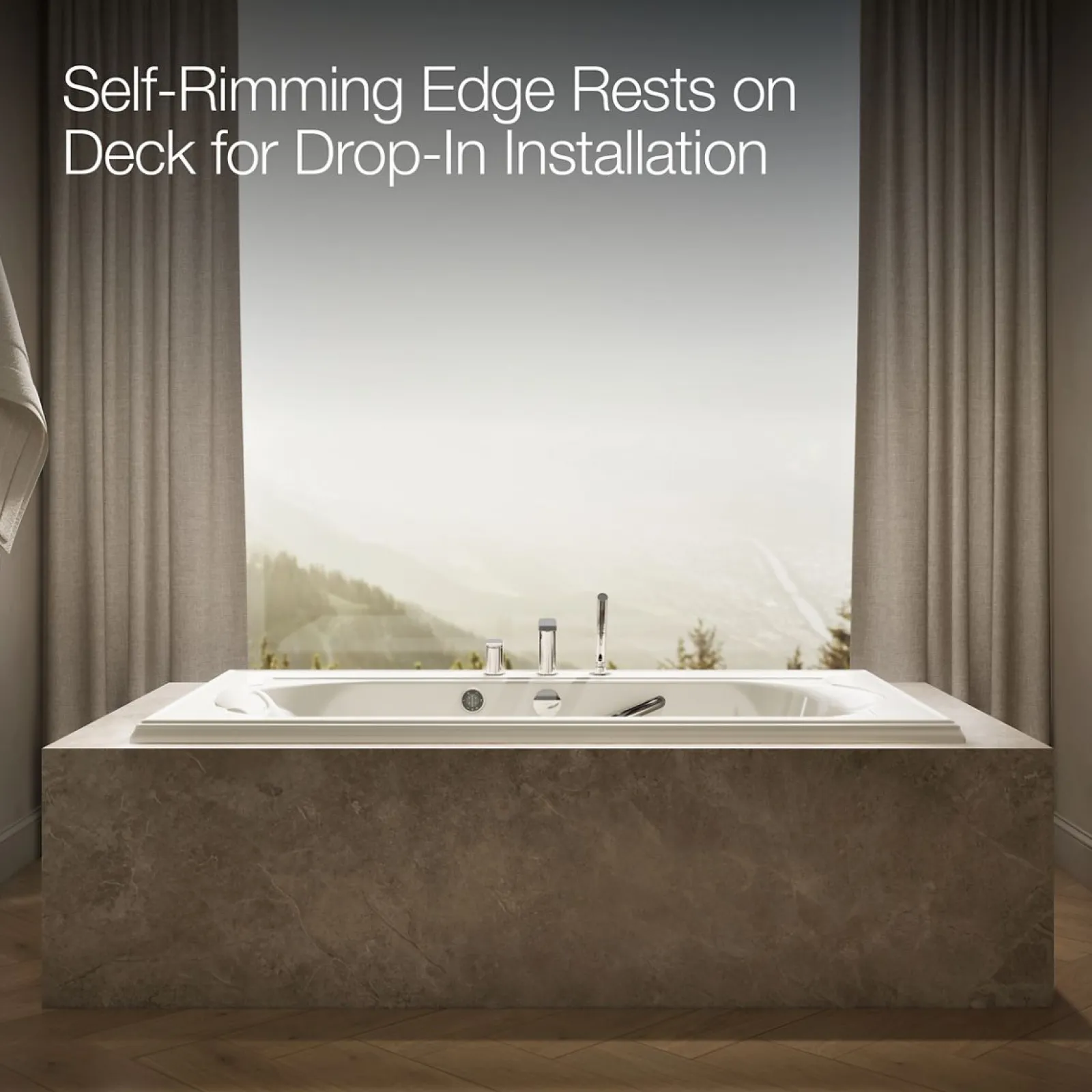 72" x 42" drop-in Effervescence whirlpool bath^Kohler Hot