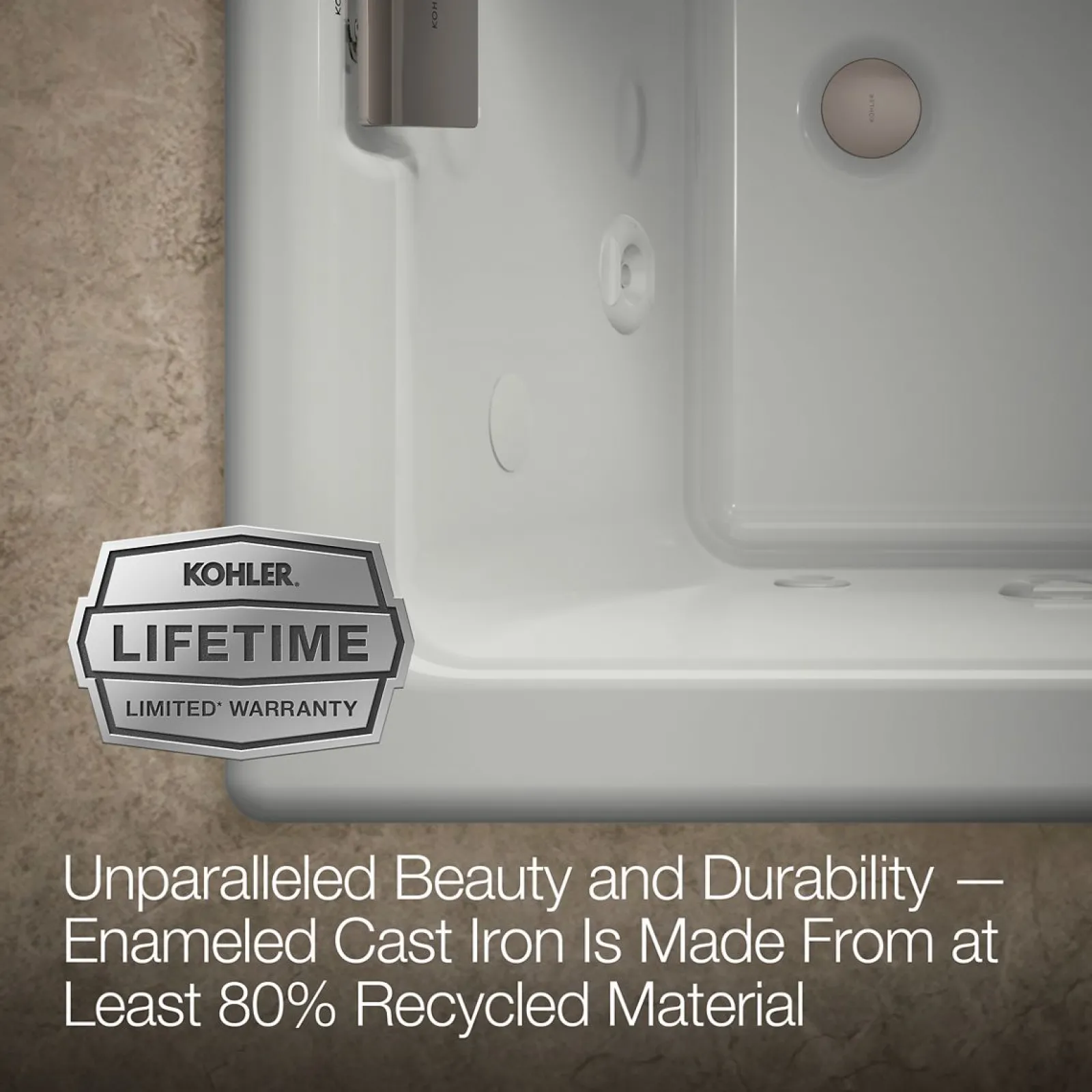 66" x 36" drop-in Effervescence whirlpool bath^Kohler Hot