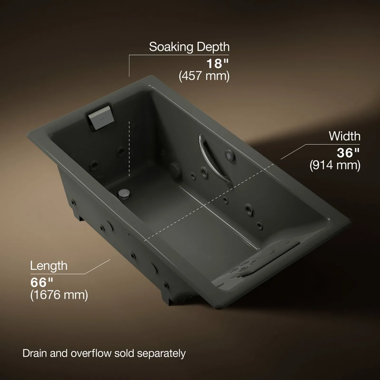 66" x 36" drop-in Effervescence whirlpool bath^Kohler Discount