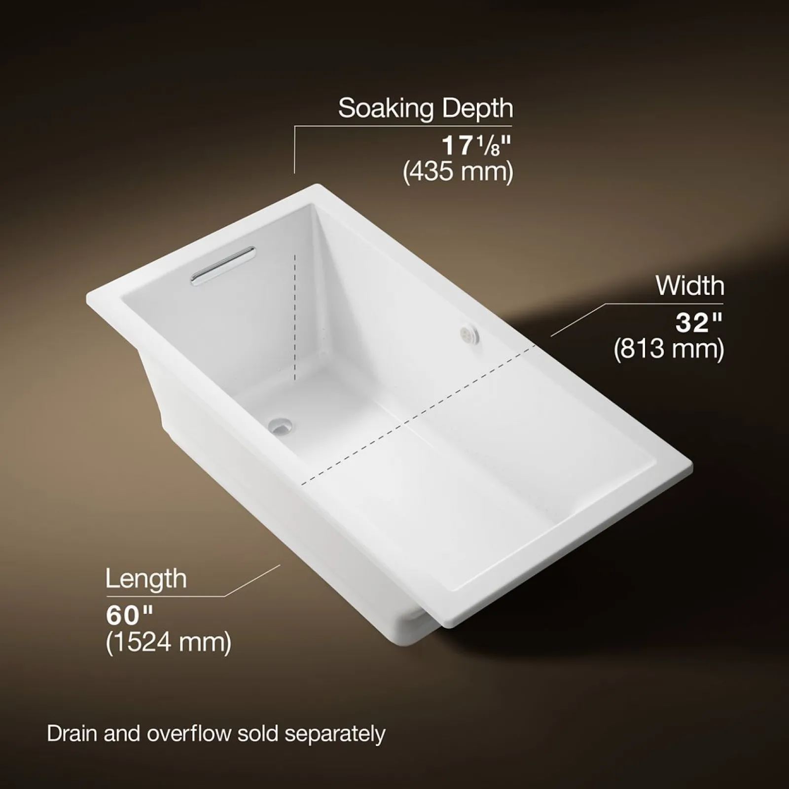 60" x 32" drop-in Heated BubbleMassage™ air bath^Kohler New