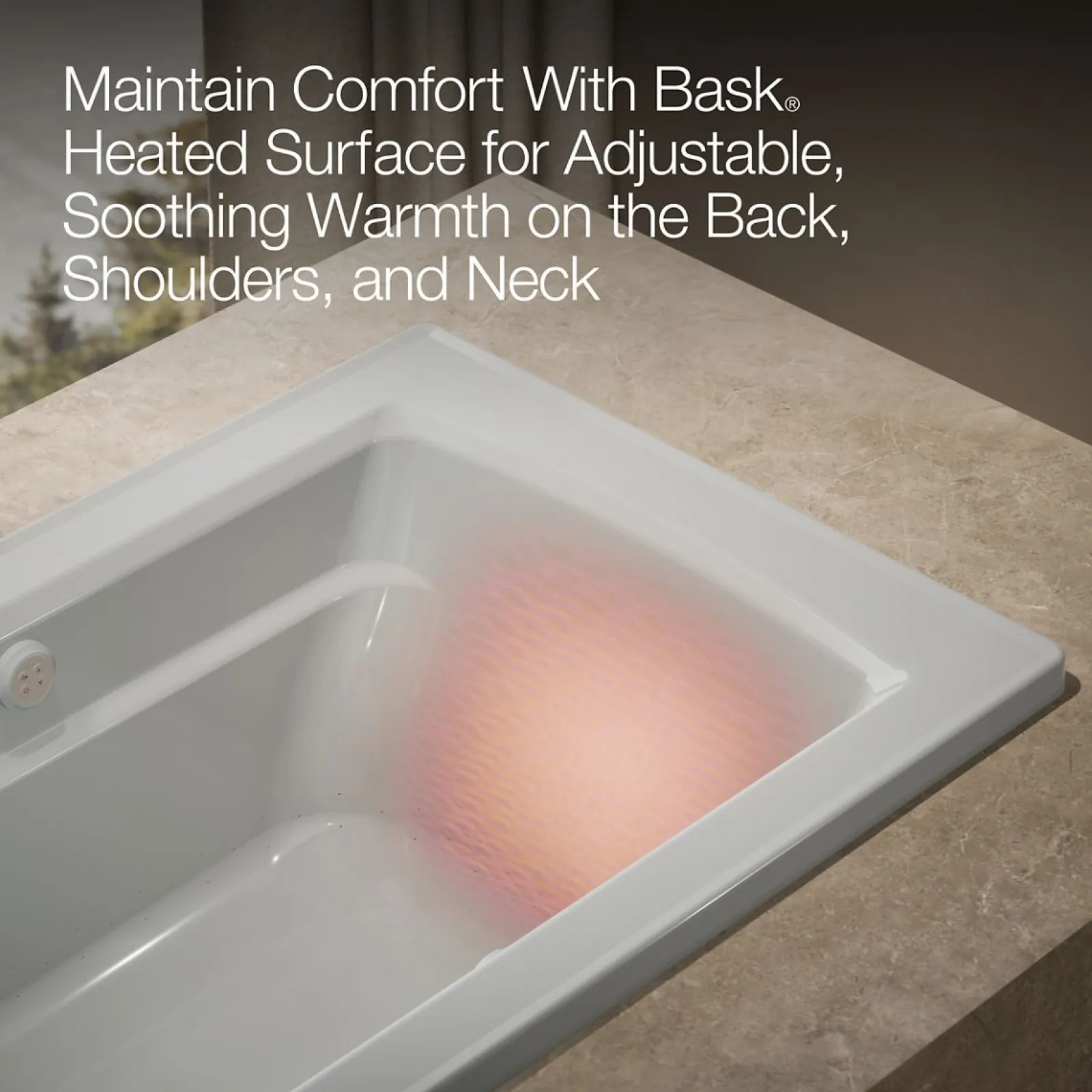 60" x 32" drop-in Heated BubbleMassage air bath with Bask® heated surface^Kohler Sale
