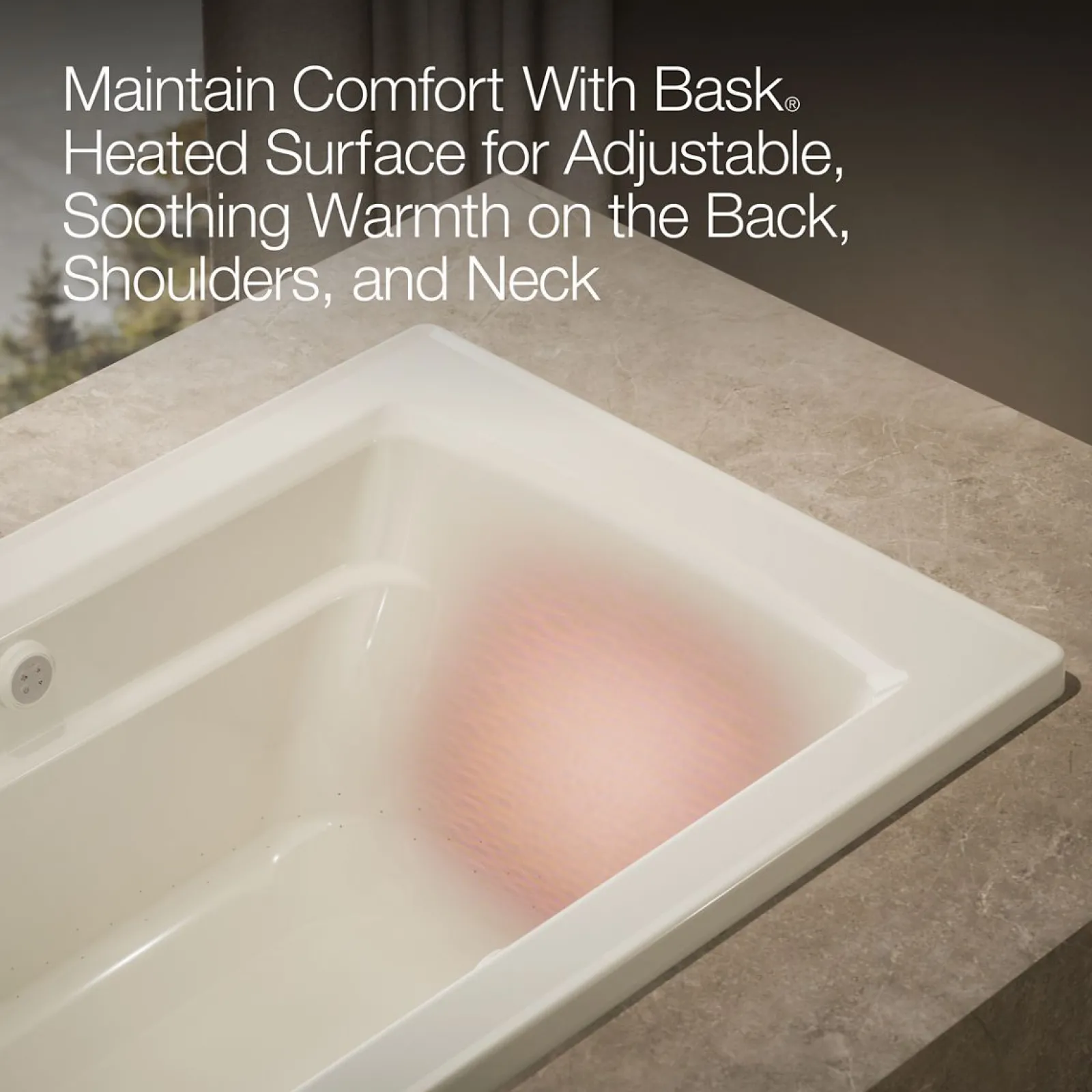 60" x 32" drop-in Heated BubbleMassage air bath with Bask® heated surface^Kohler Sale