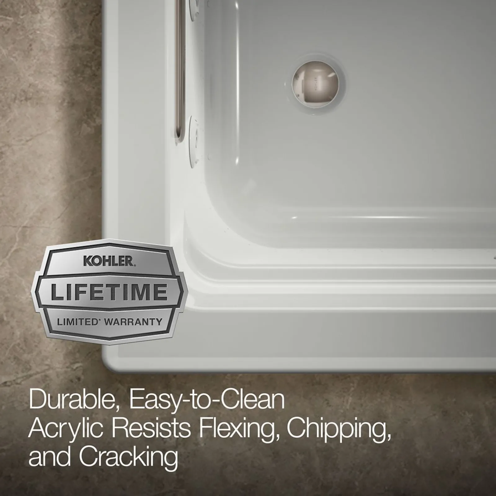 60" x 32" drop-in Heated BubbleMassage™ air bath and whirlpool^Kohler