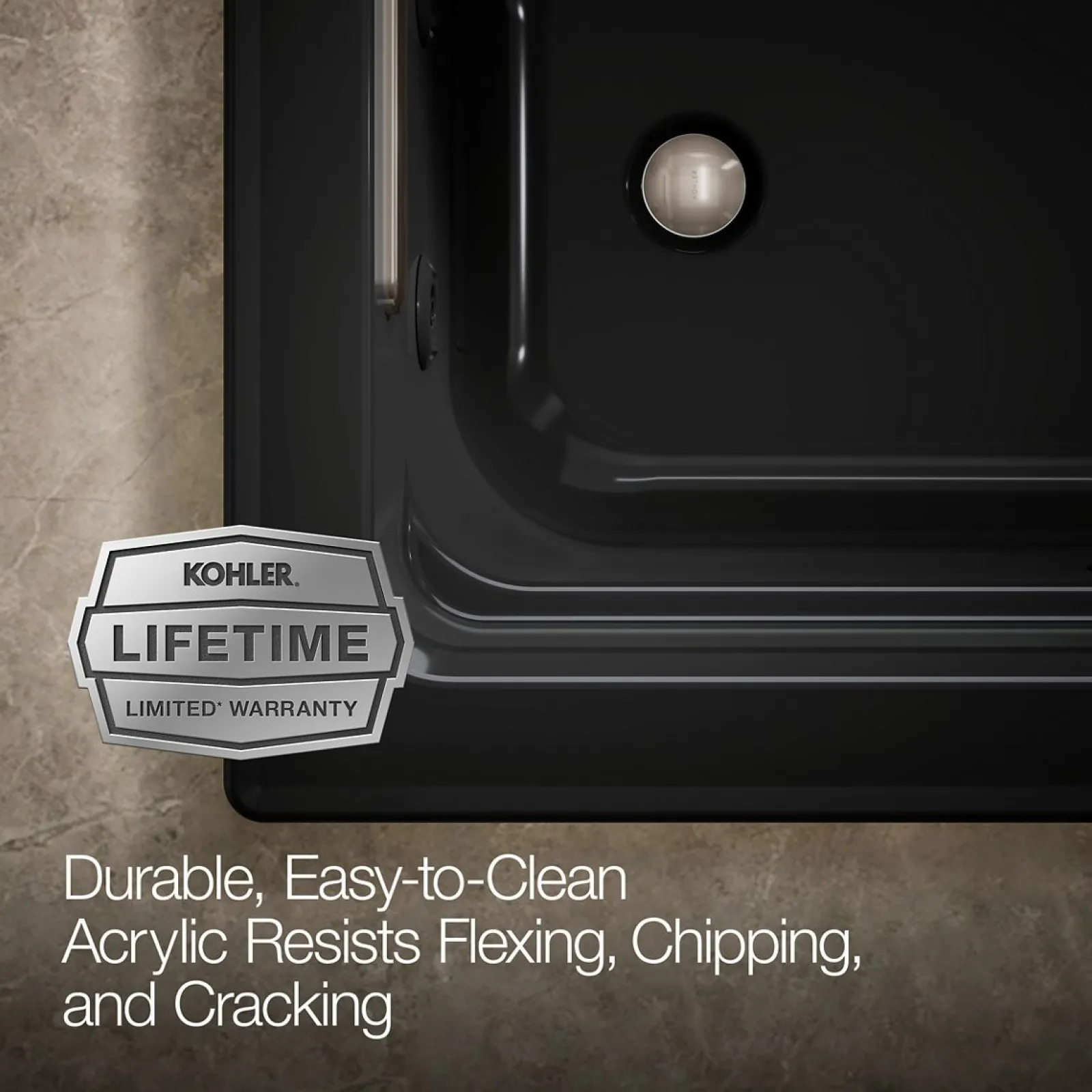 60" x 32" drop-in Heated BubbleMassage™ air bath and whirlpool^Kohler