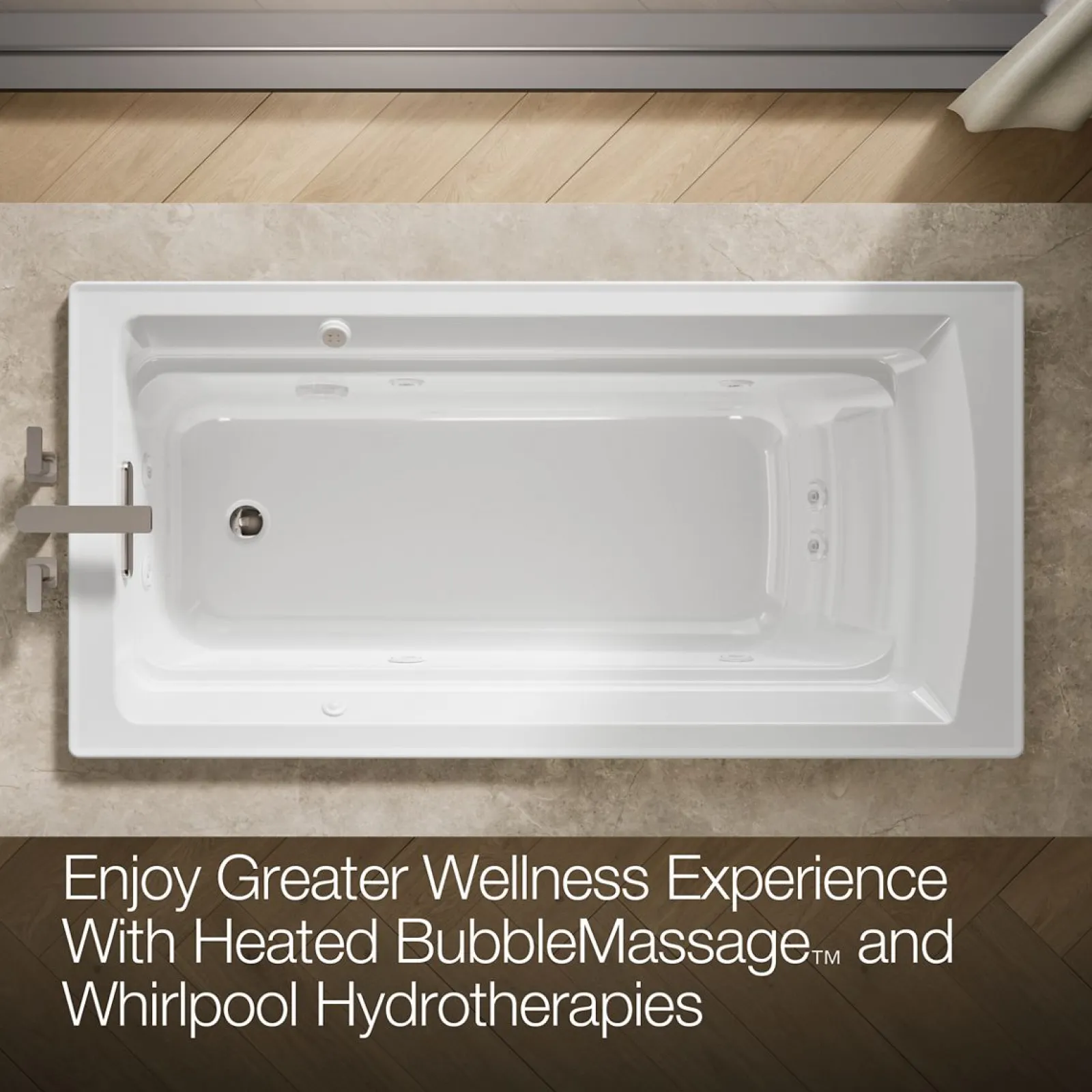 72" x 36" drop-in Heated BubbleMassage™ air bath and whirlpool^Kohler Discount