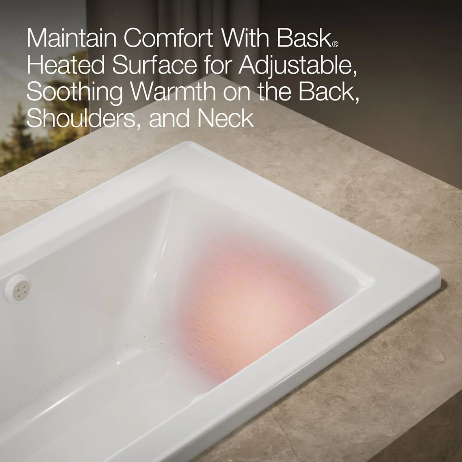 60" x 30" drop-in Heated BubbleMassage™ air bath with Bask® heated surface^Kohler Clearance
