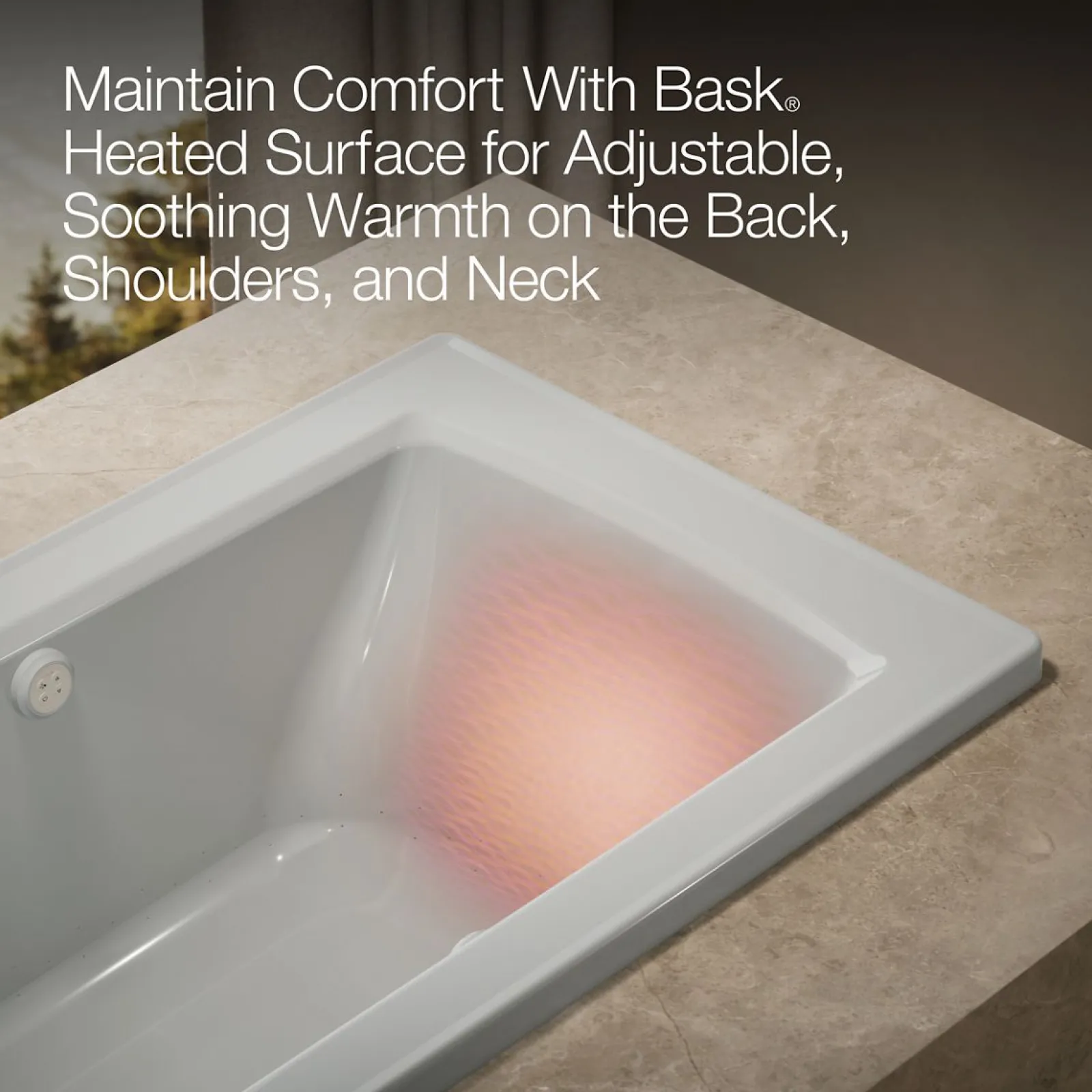 60" x 30" drop-in Heated BubbleMassage™ air bath with Bask® heated surface^Kohler Clearance