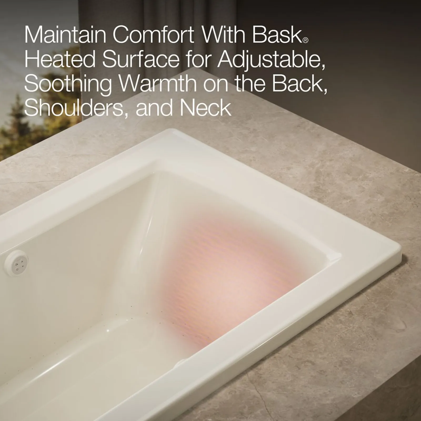 60" x 30" drop-in Heated BubbleMassage™ air bath with Bask® heated surface^Kohler Clearance