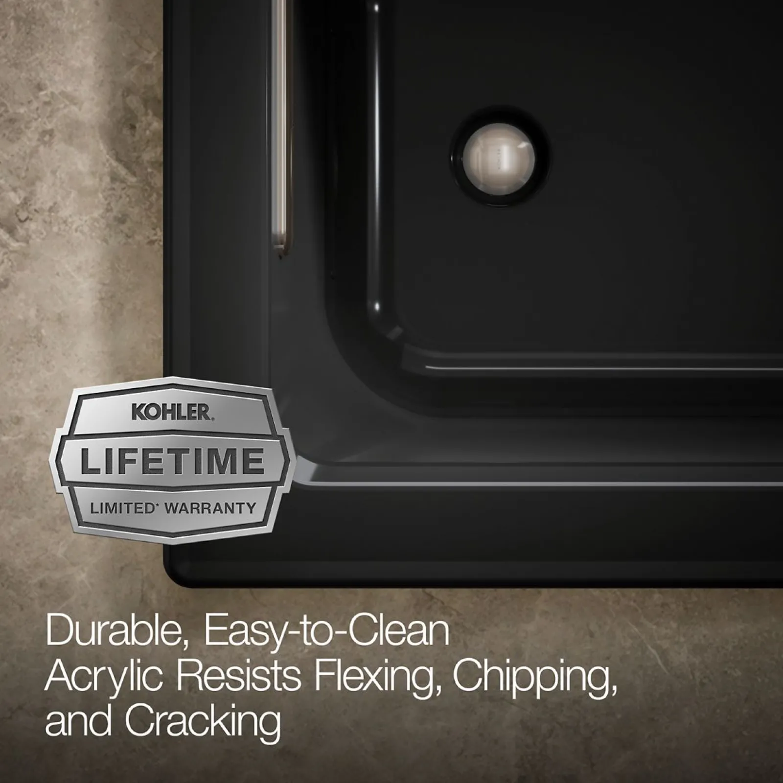 60" x 30" drop-in Heated BubbleMassage™ air bath with Bask® heated surface^Kohler Clearance