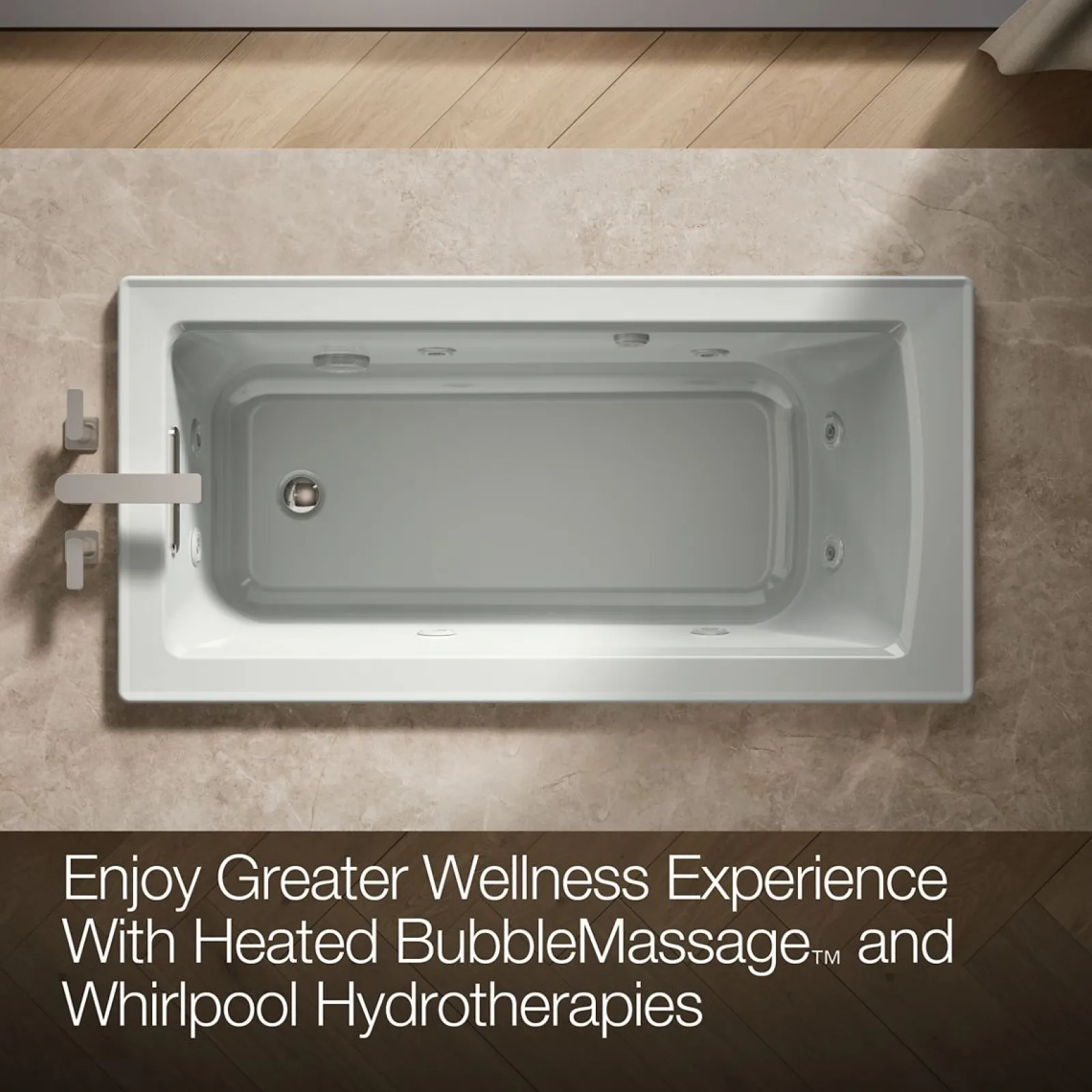 60" x 30" drop-in Heated BubbleMassage™ air bath with whirlpool^Kohler Sale