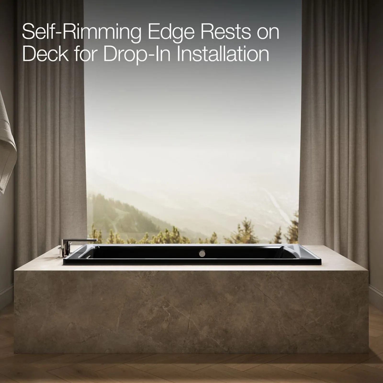 66" x 32" drop-in Heated BubbleMassage™ air bath with Bask® heated surface^Kohler