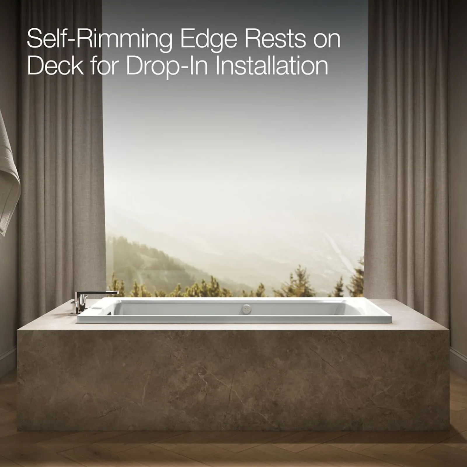 66" x 32" drop-in Heated BubbleMassage™ air bath with Bask® heated surface^Kohler
