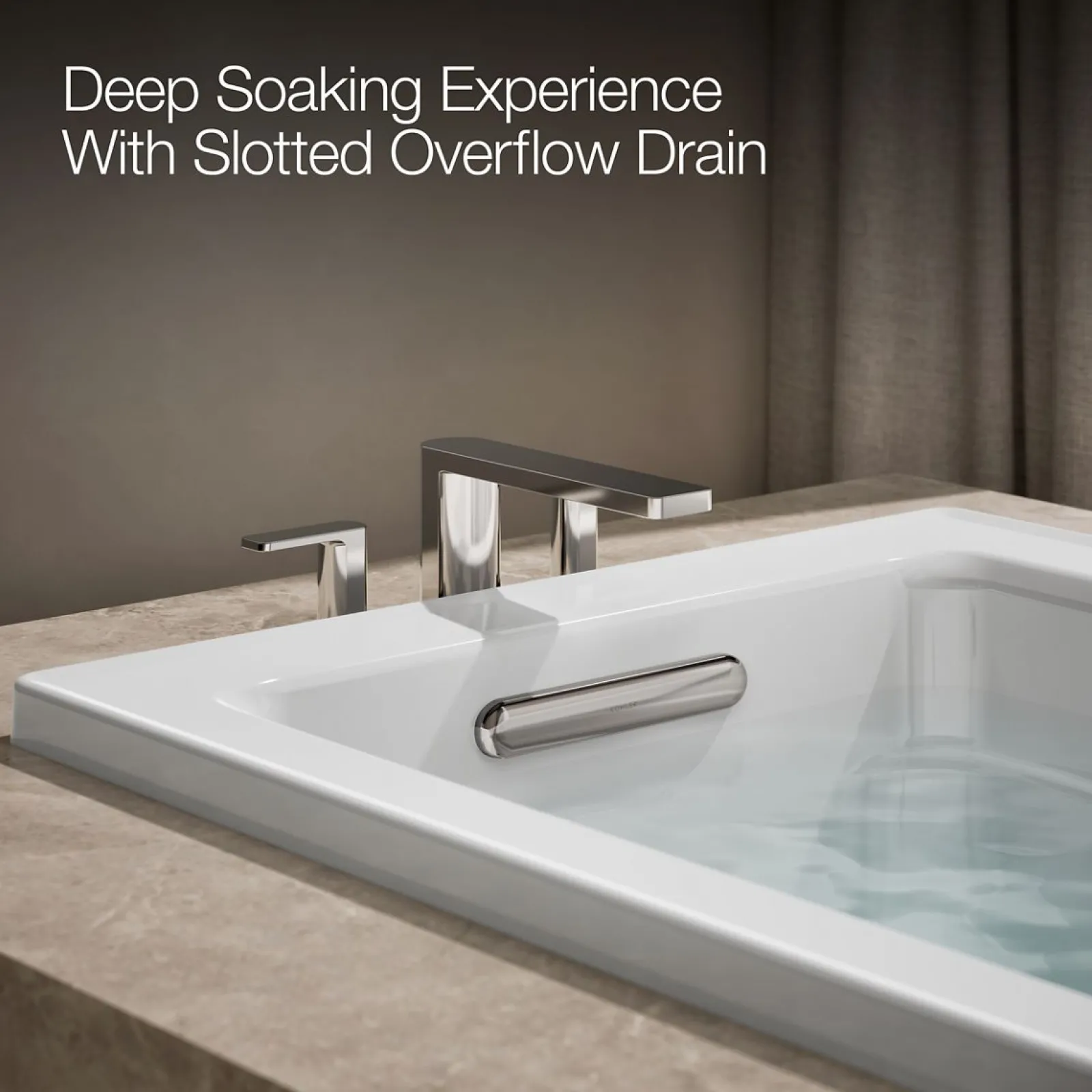 66" x 32" drop-in Heated BubbleMassage™ air bath with Bask® heated surface^Kohler
