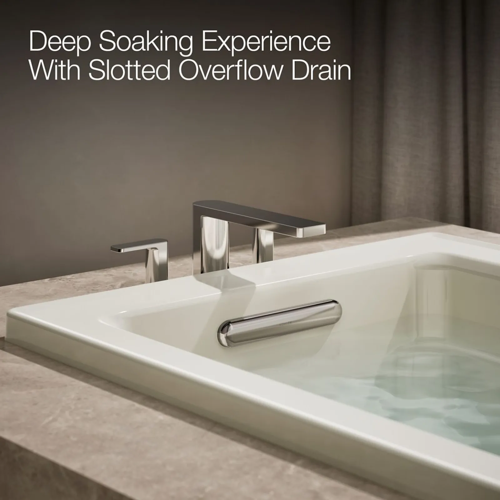 66" x 32" drop-in Heated BubbleMassage™ air bath with Bask® heated surface^Kohler