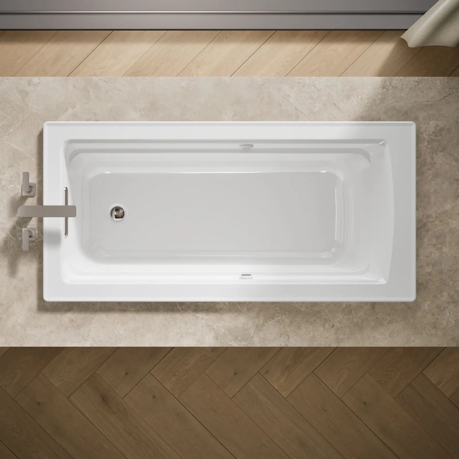 66" x 32" drop-in Heated BubbleMassage™ air bath with Bask® heated surface^Kohler
