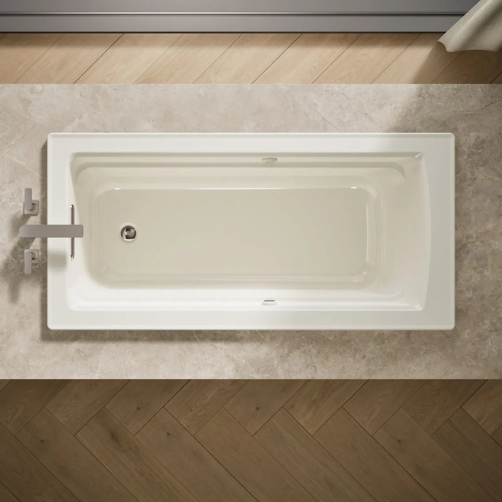66" x 32" drop-in Heated BubbleMassage™ air bath with Bask® heated surface^Kohler