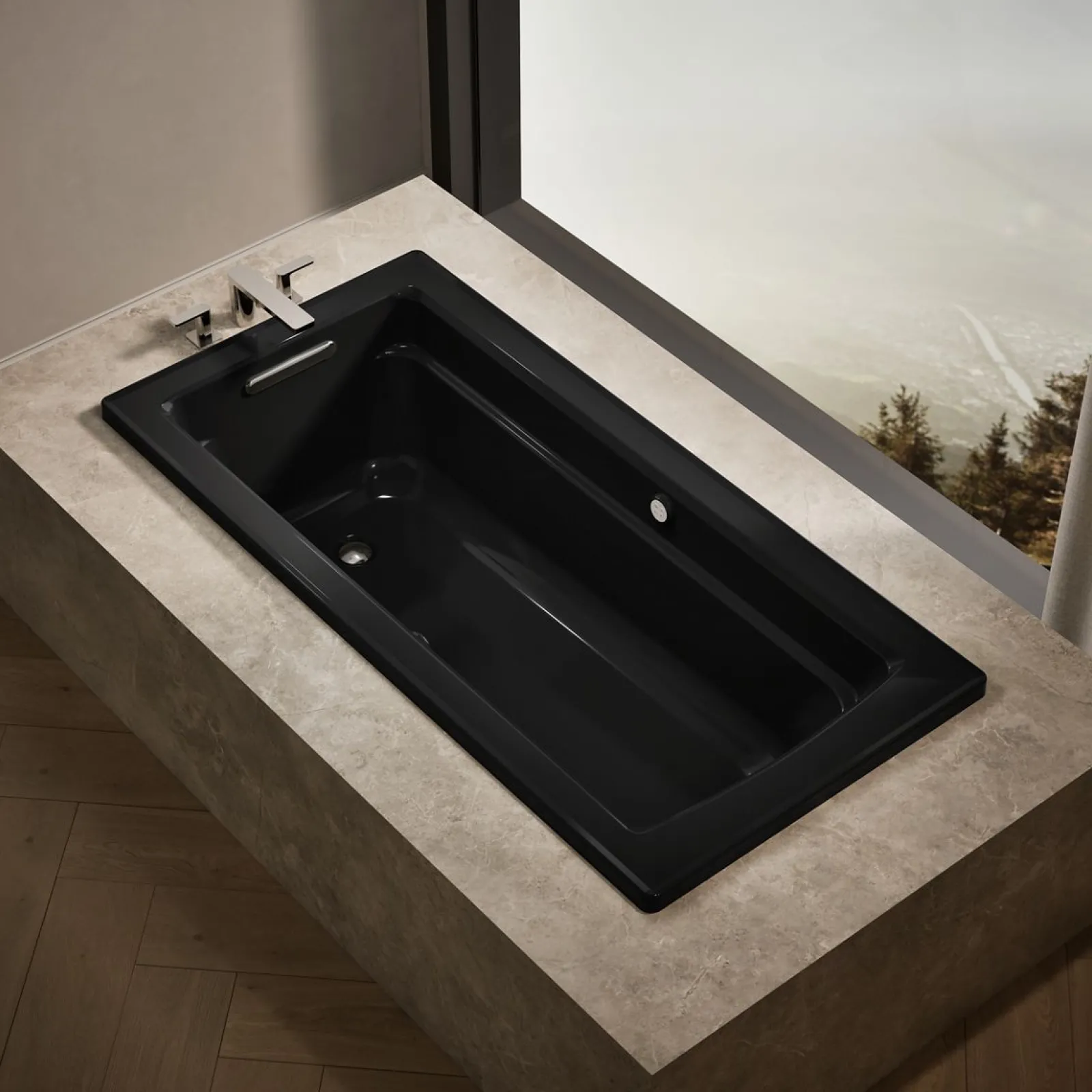 66" x 32" drop-in Heated BubbleMassage™ air bath with Bask® heated surface^Kohler