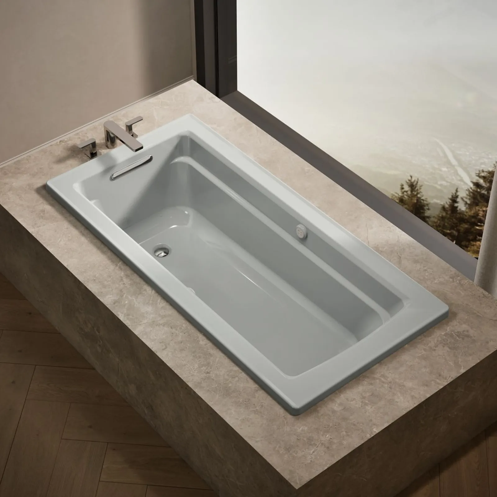 66" x 32" drop-in Heated BubbleMassage™ air bath with Bask® heated surface^Kohler