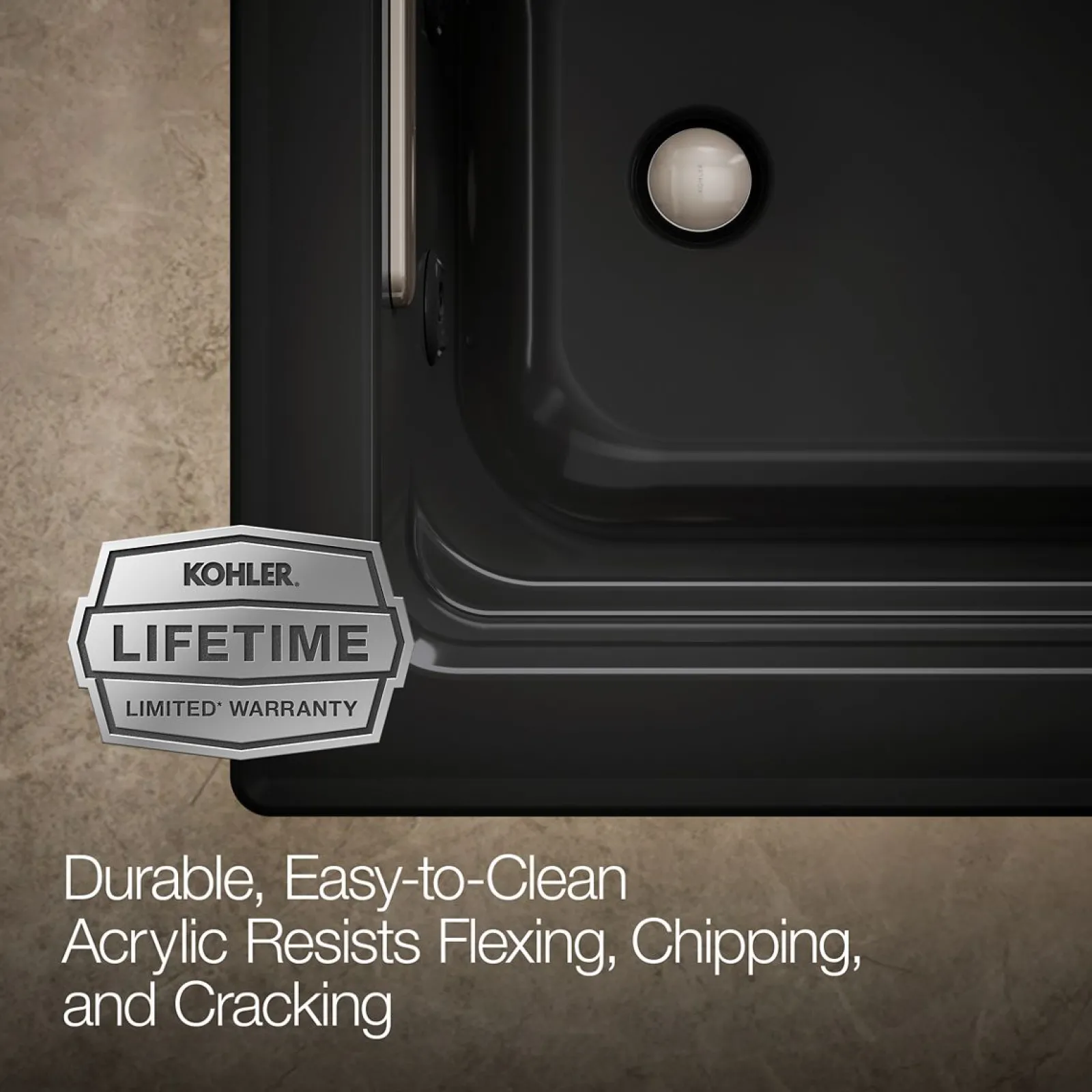66" x 32" drop-in Heated BubbleMassage™ air bath with whirlpool^Kohler New