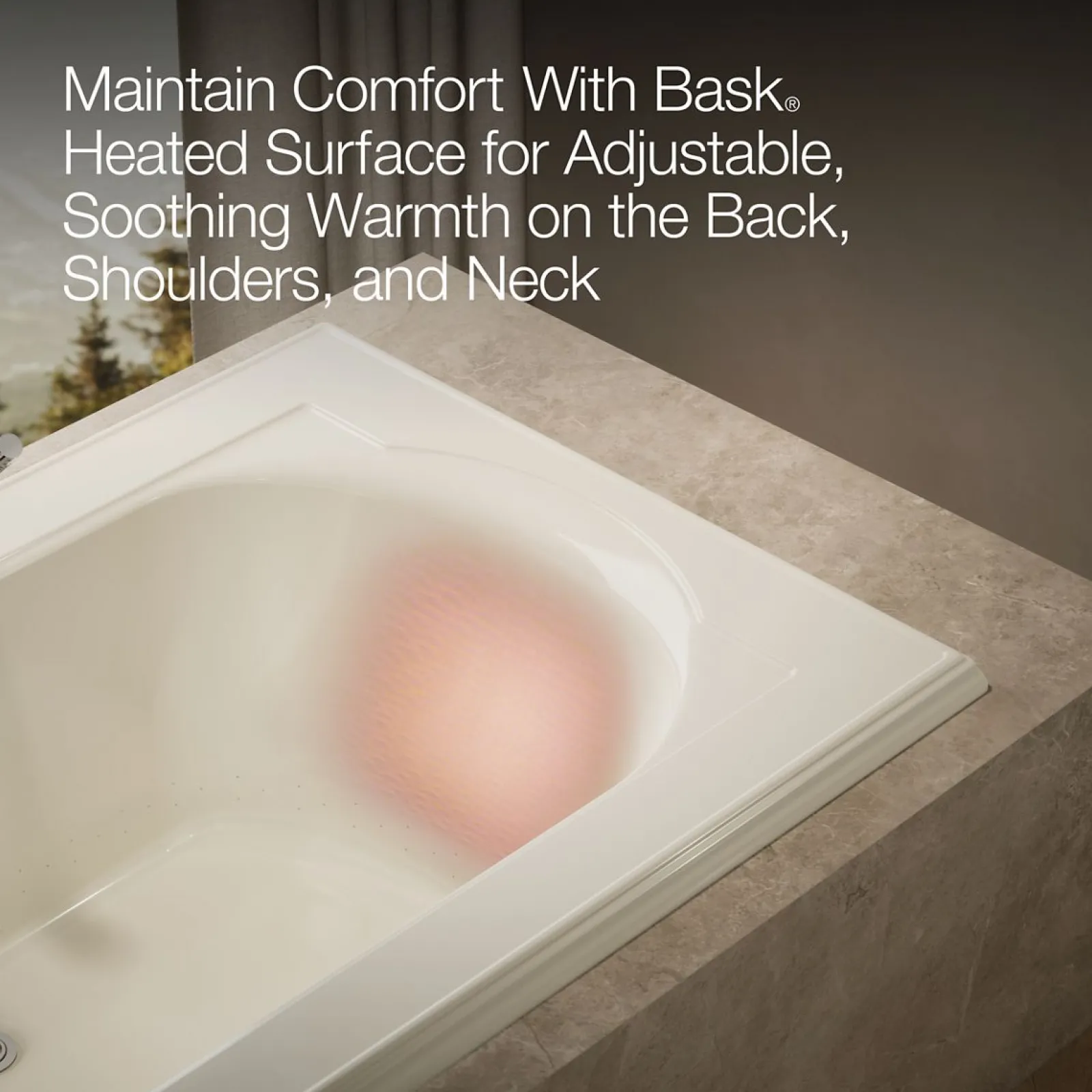 66" x 42" drop-in Heated BubbleMassage™ air bath with Bask® heated surface^Kohler Discount