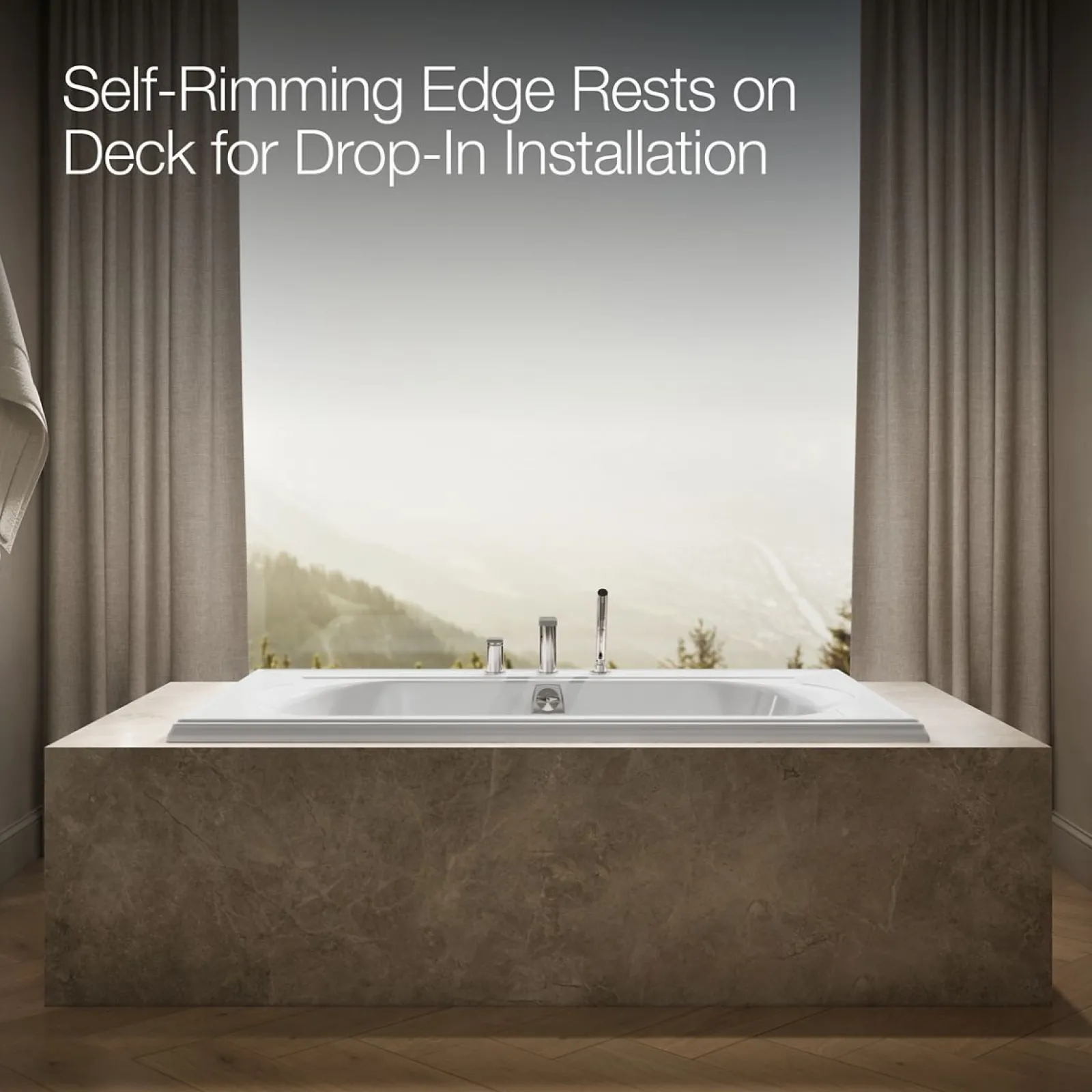 66" x 42" drop-in Heated BubbleMassage™ air bath with Bask® heated surface^Kohler Discount