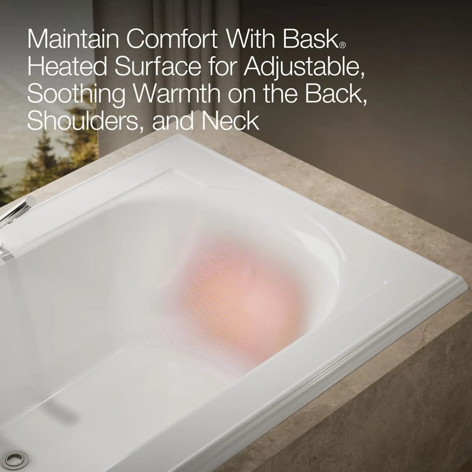 72" x 42" drop-in Heated BubbleMassage™ air bath with Bask® heated surface^Kohler Sale