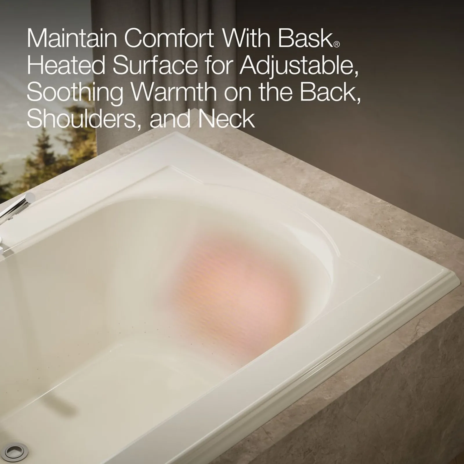 72" x 42" drop-in Heated BubbleMassage™ air bath with Bask® heated surface^Kohler Sale