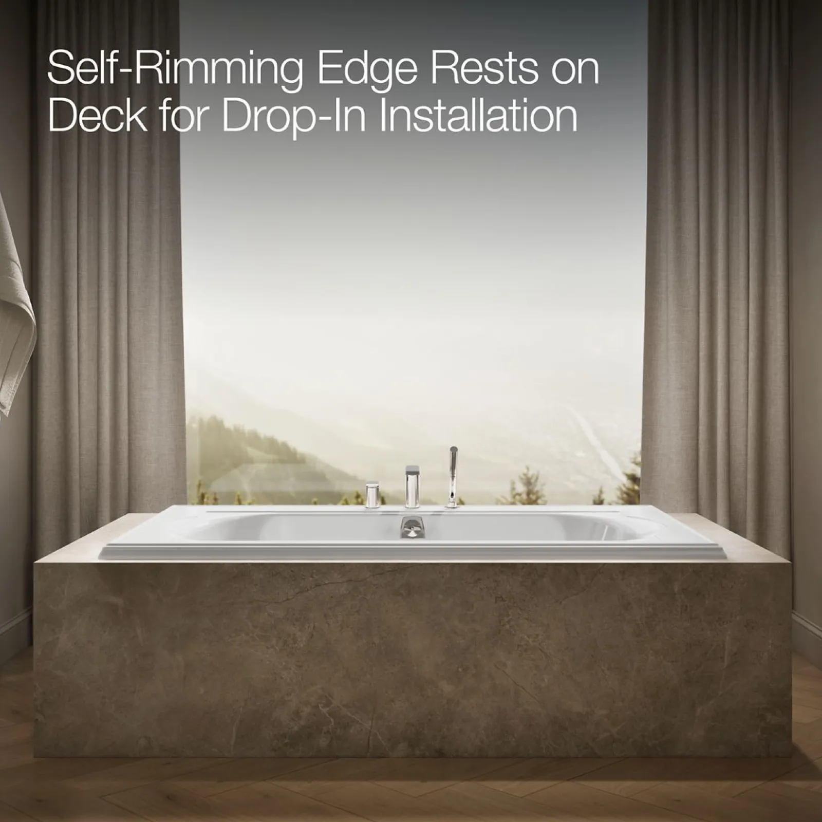 72" x 42" drop-in Heated BubbleMassage™ air bath with Bask® heated surface^Kohler Sale