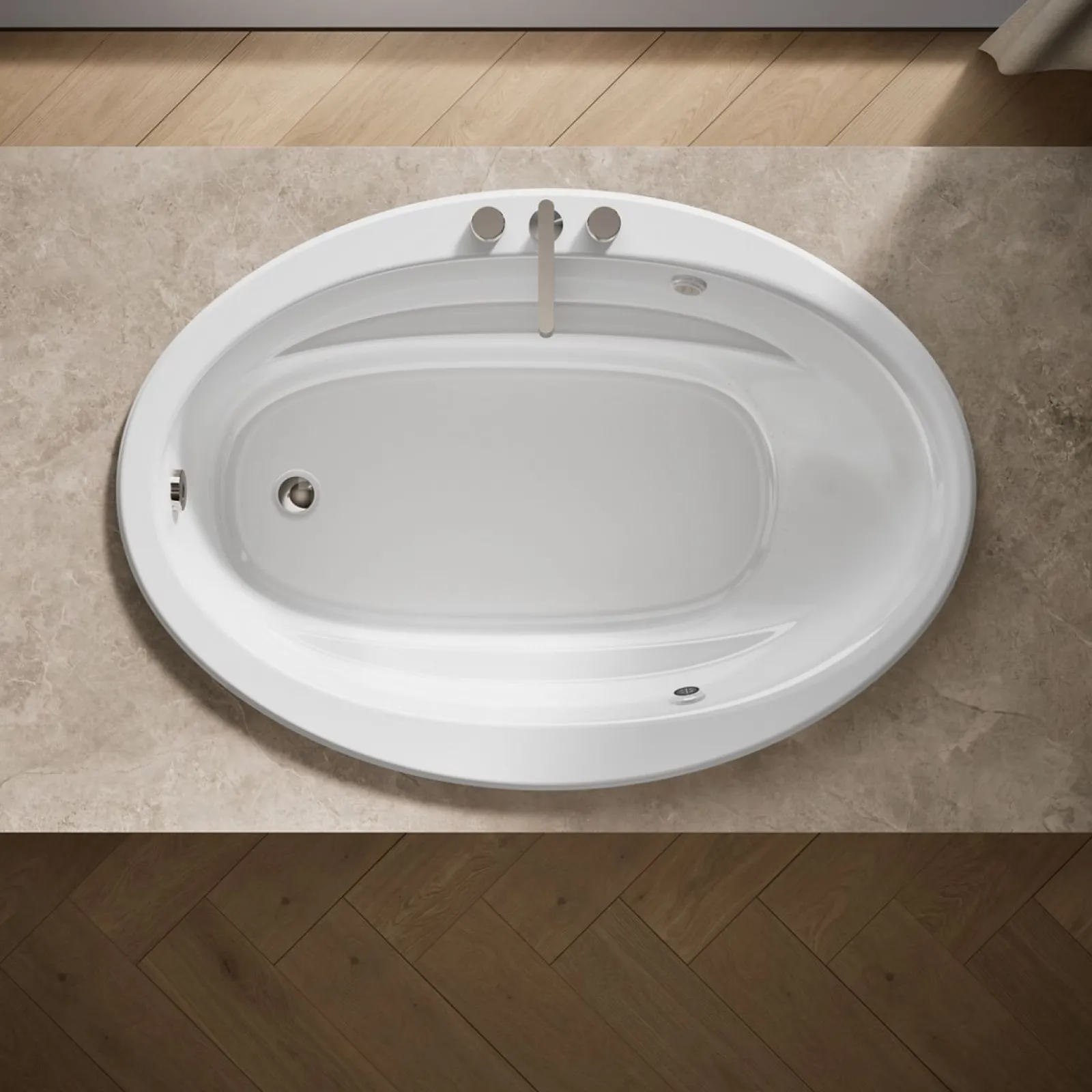 60" x 42" drop-in Heated BubbleMassage™ air bath with Bask® heated surface^Kohler Online