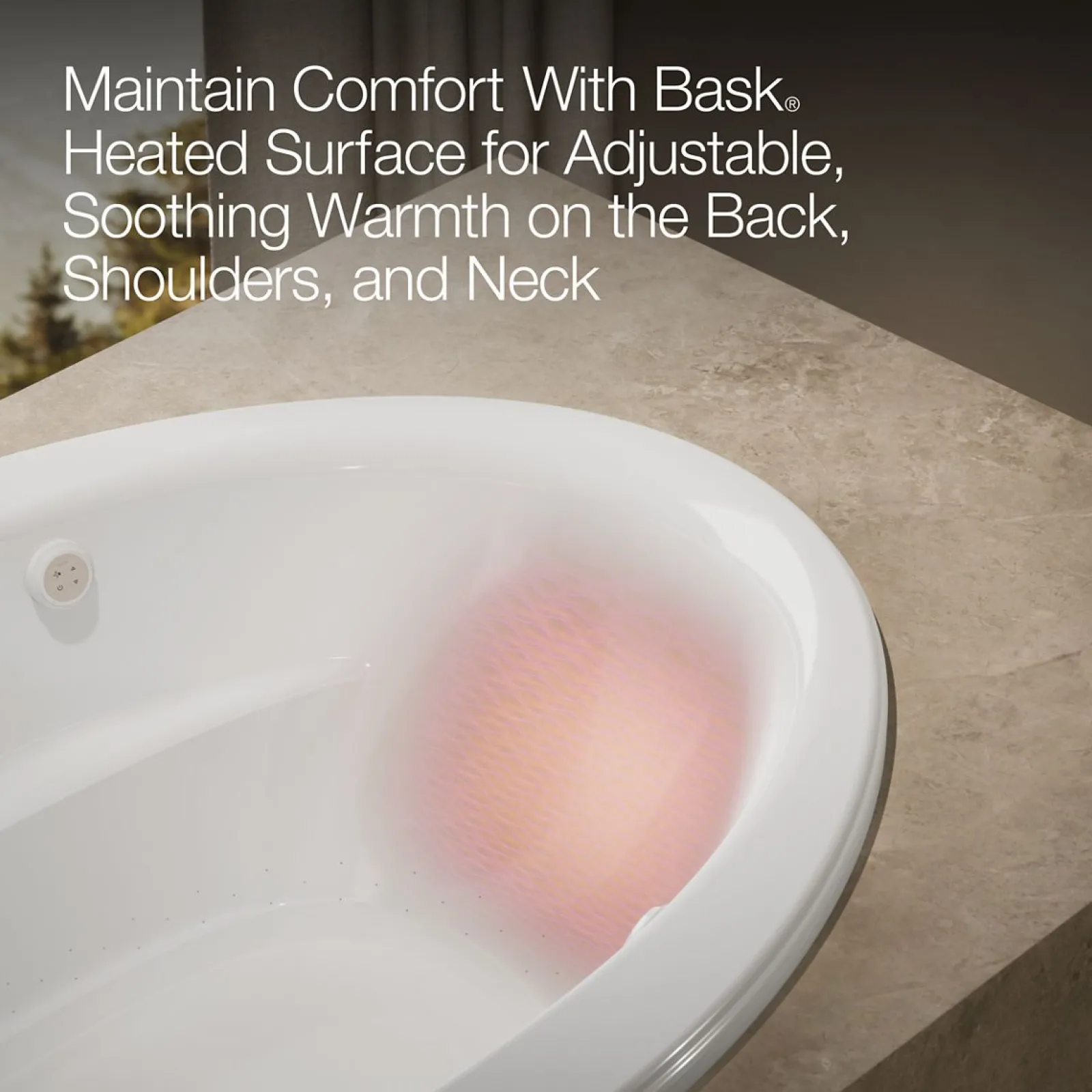 60" x 42" drop-in Heated BubbleMassage™ air bath with Bask® heated surface^Kohler Online