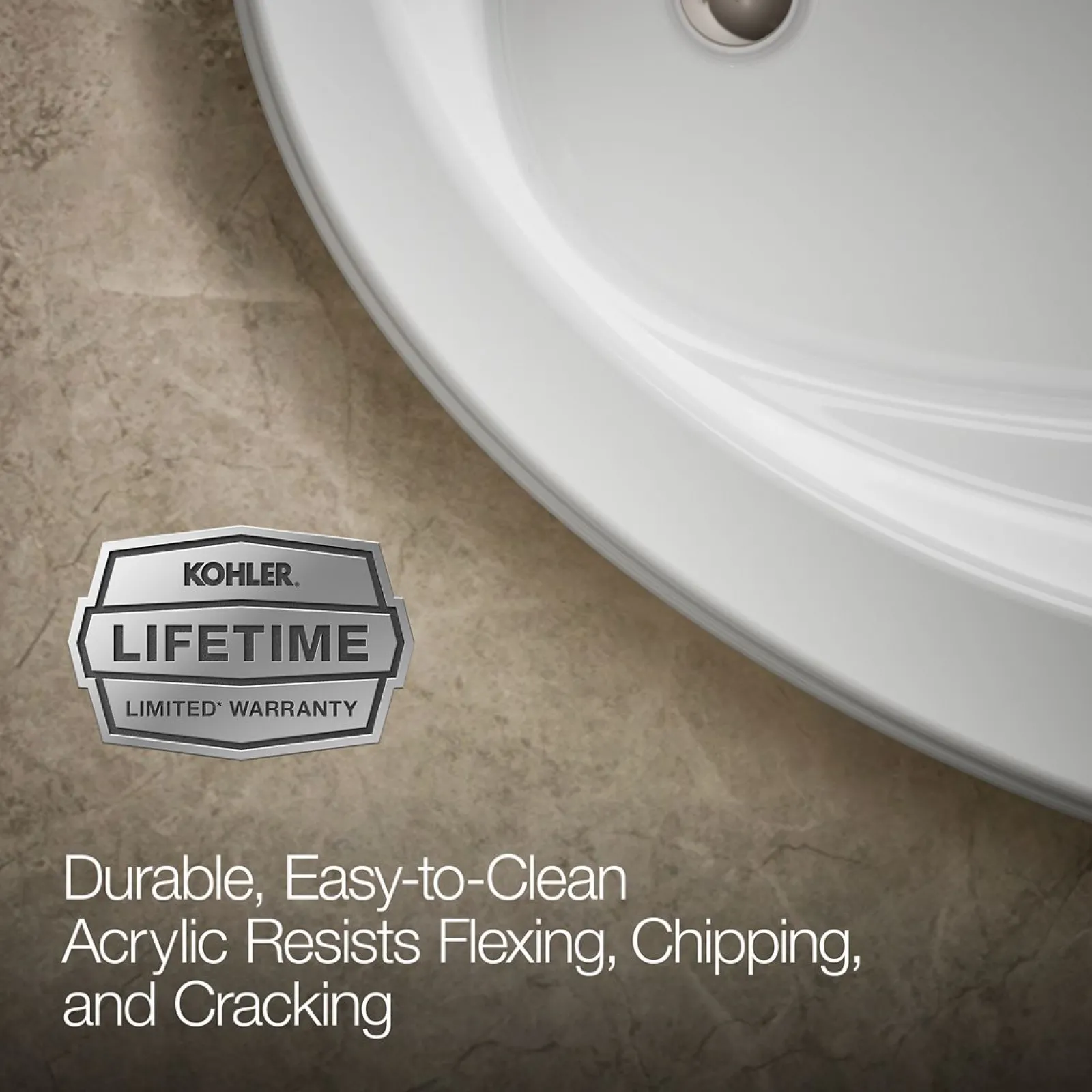 60" x 42" drop-in Heated BubbleMassage™ air bath with Bask® heated surface^Kohler Online
