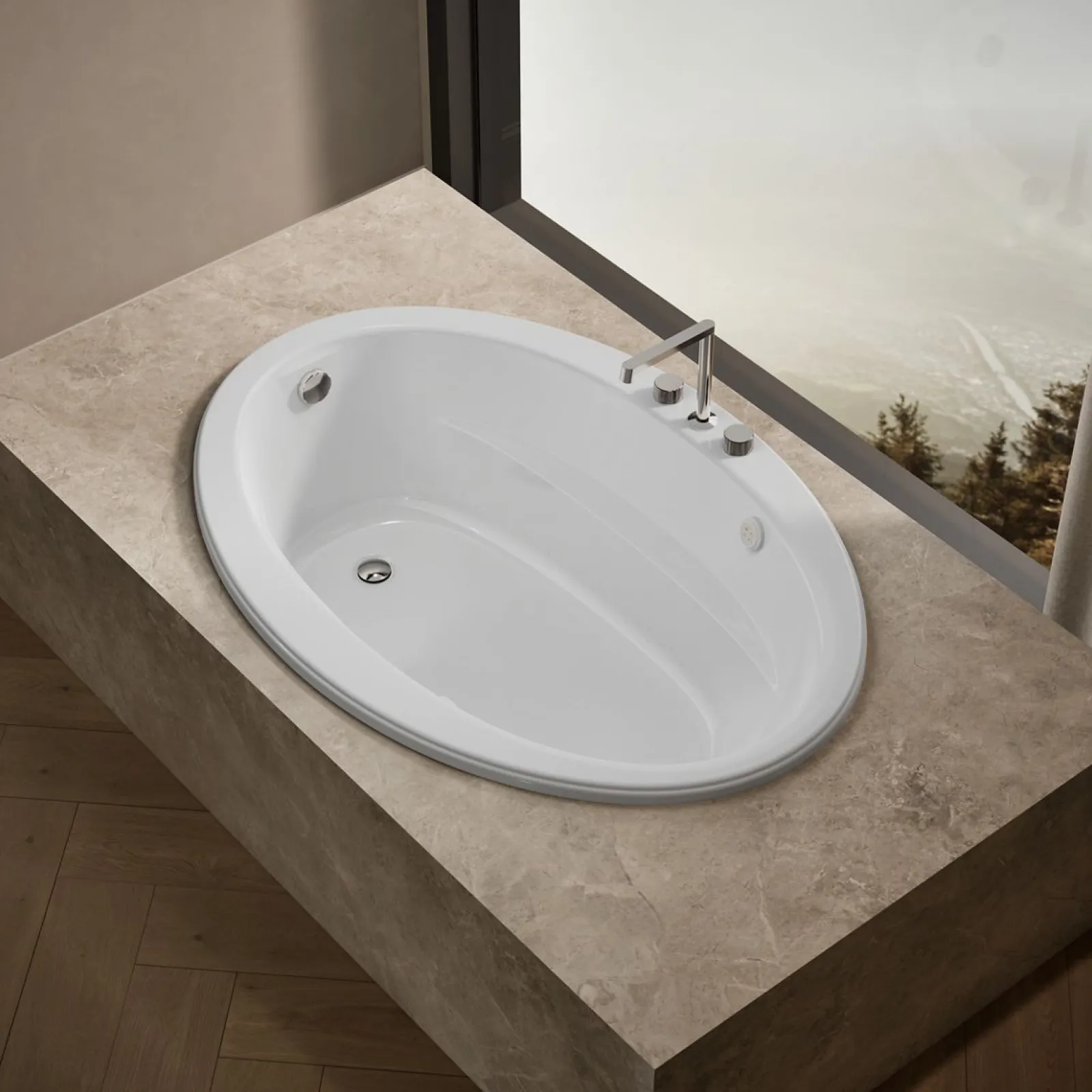 60" x 42" drop-in Heated BubbleMassage™ air bath with Bask® heated surface^Kohler Online