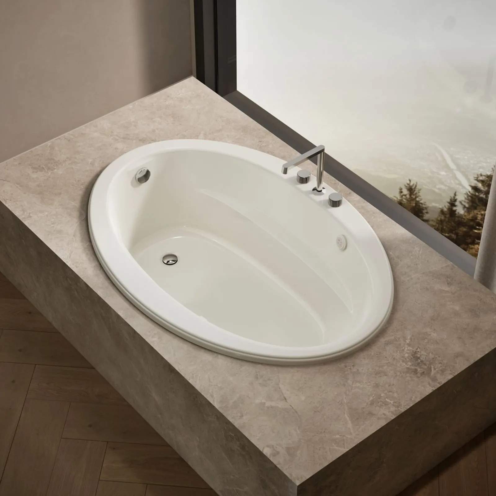 60" x 42" drop-in Heated BubbleMassage™ air bath with Bask® heated surface^Kohler Online