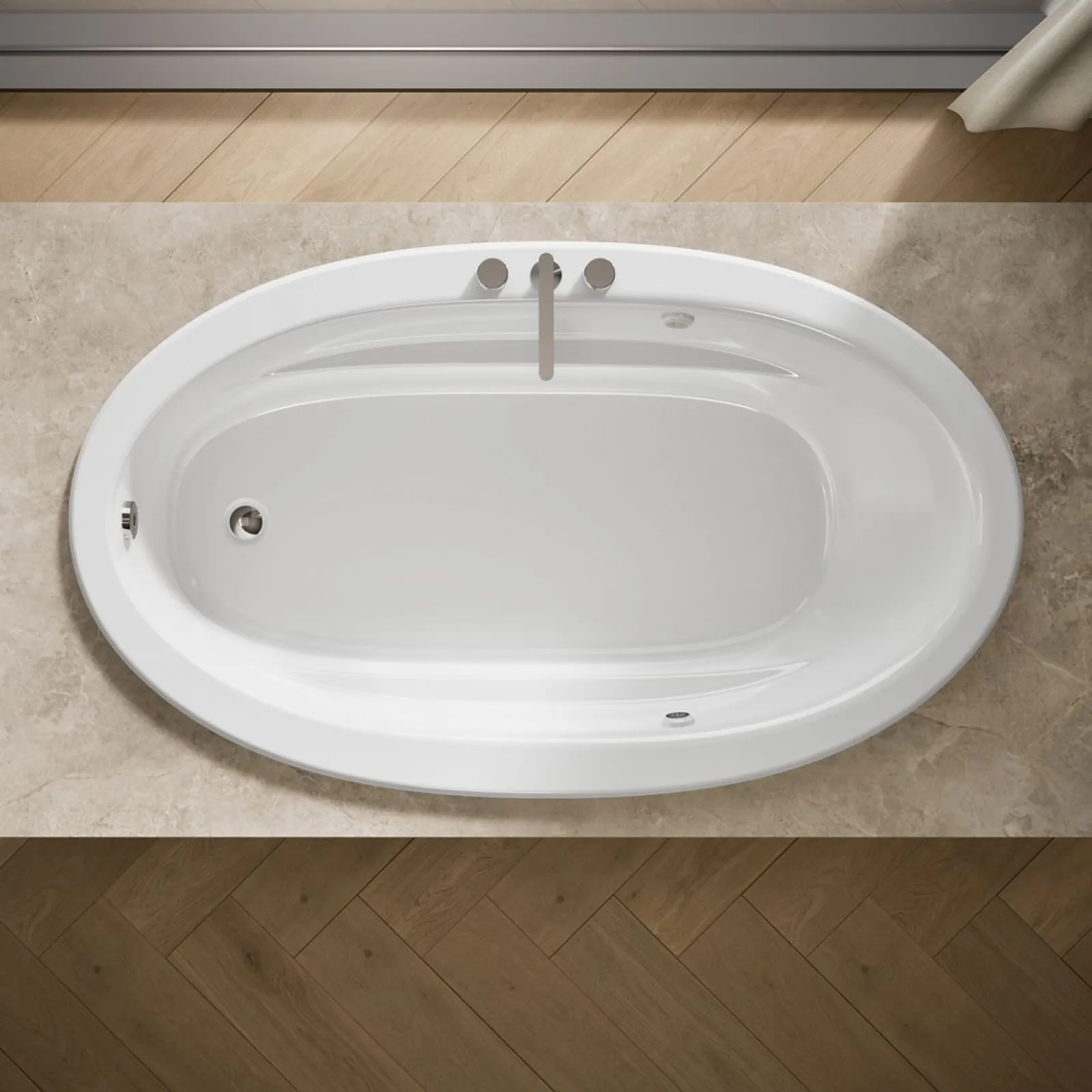 72" x 42" drop-in Heated BubbleMassage™ air bath with Bask® heated surface^Kohler