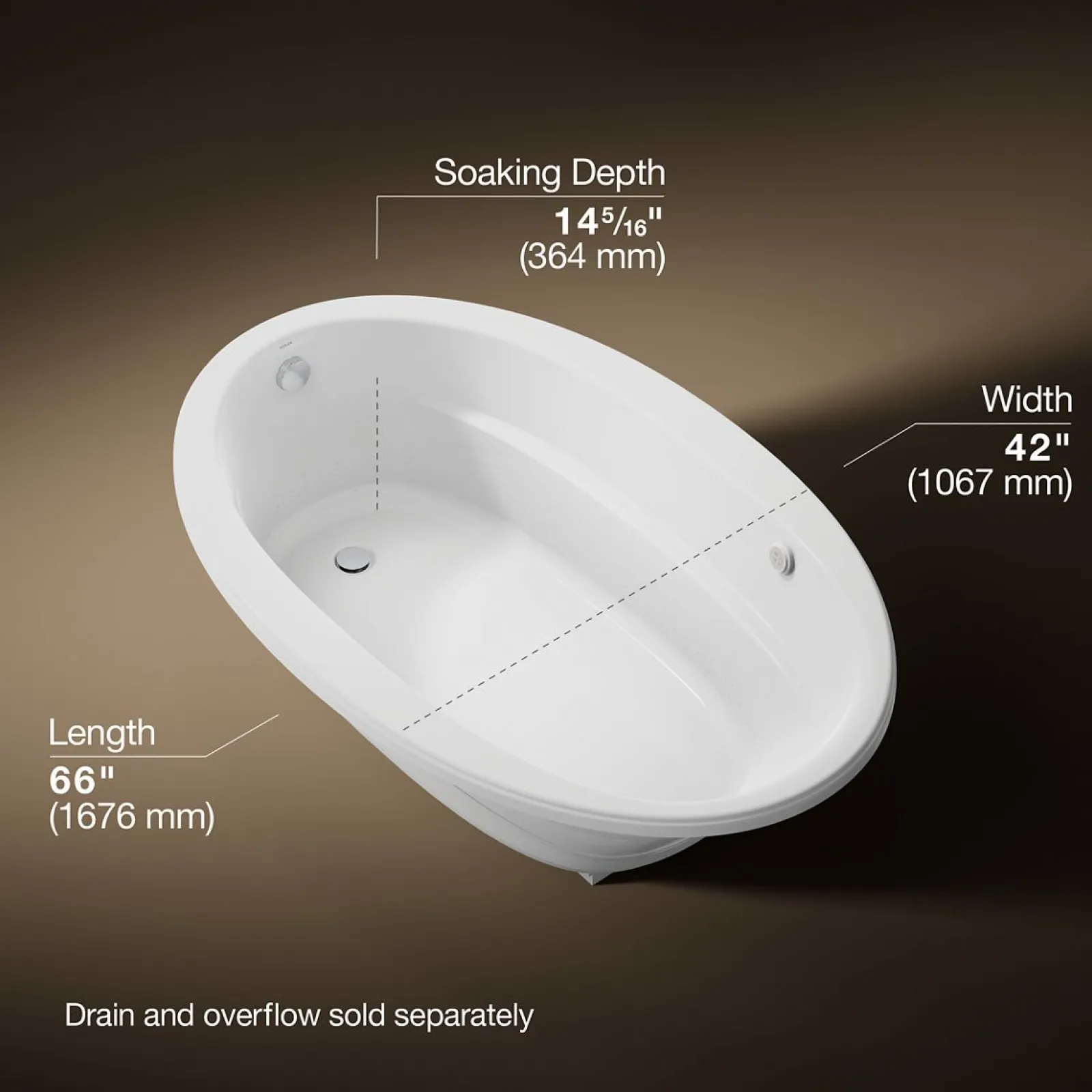 66" x 42" drop-in Heated BubbleMassage™ air bath^Kohler Discount