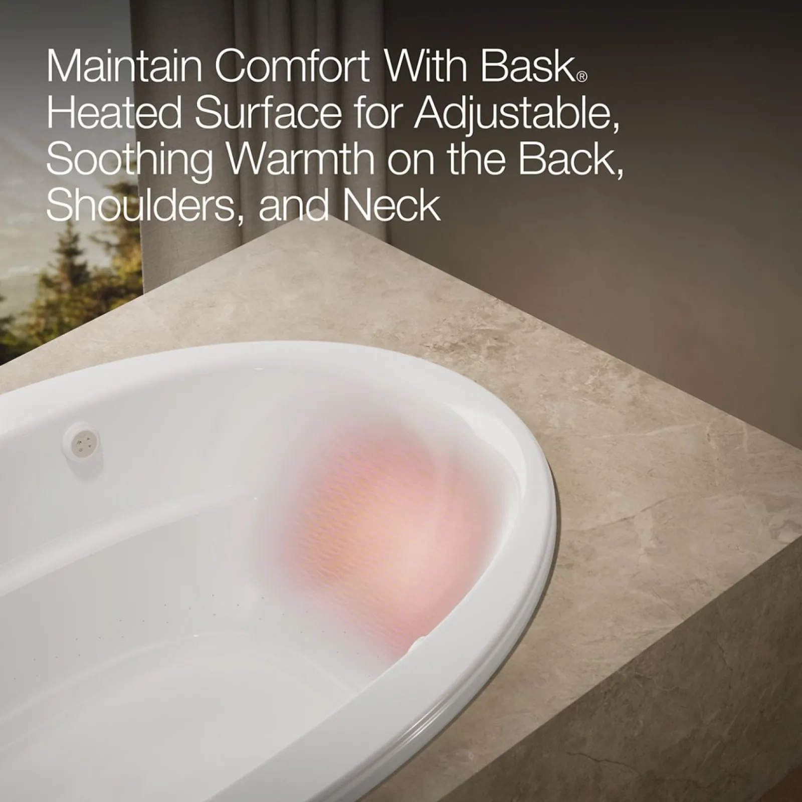 66" x 42" drop-in Heated BubbleMassage™ air bath with Bask® heated surface^Kohler Best