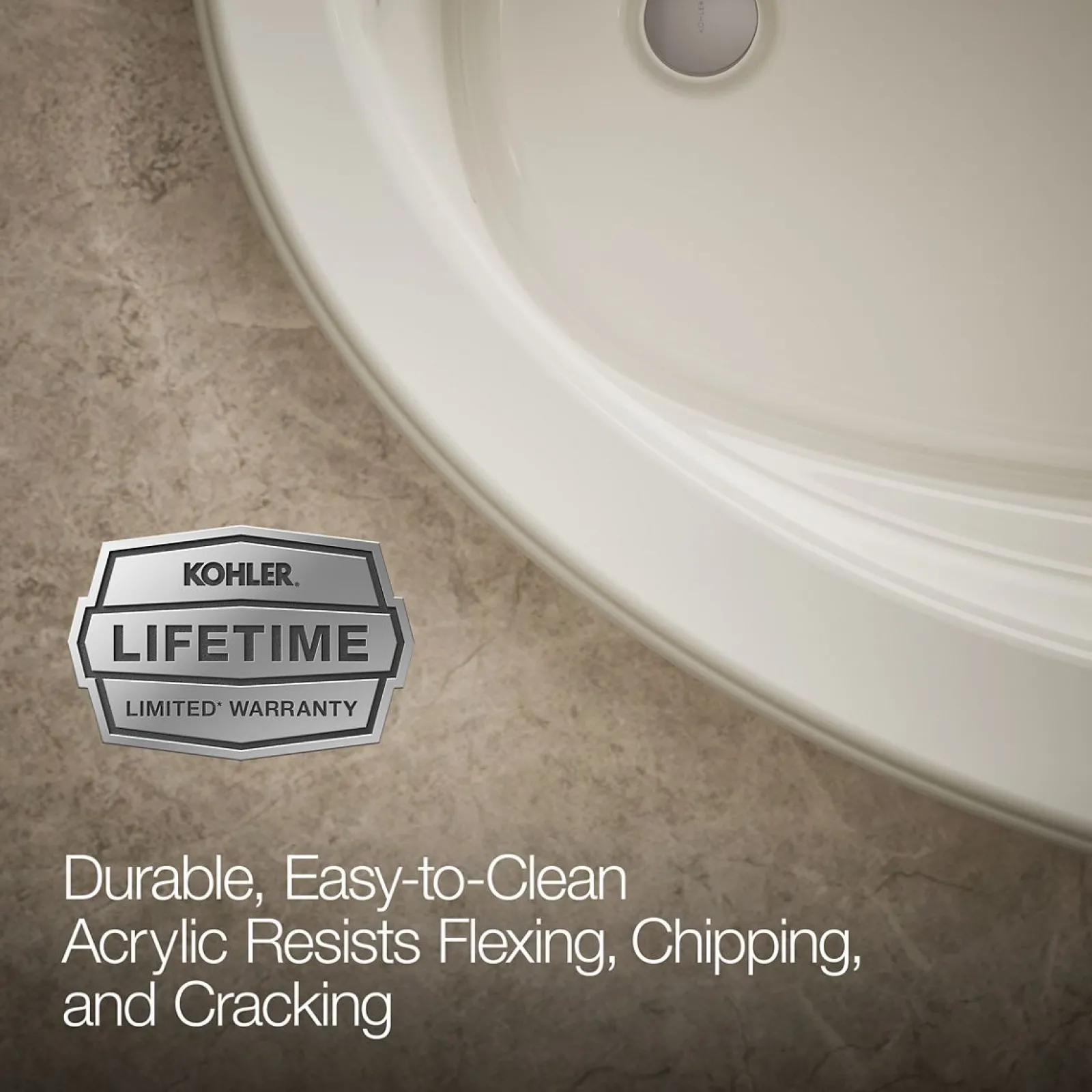 66" x 42" drop-in Heated BubbleMassage™ air bath with Bask® heated surface^Kohler Best