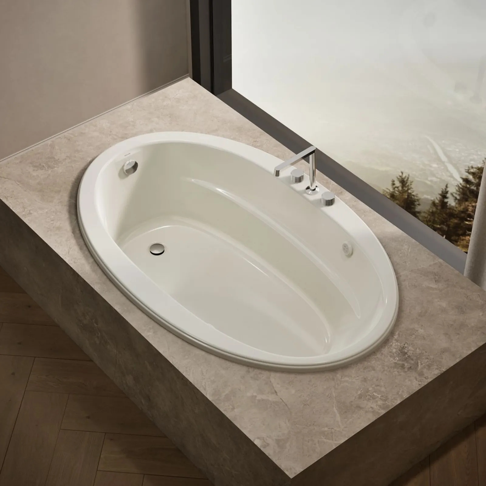 66" x 42" drop-in Heated BubbleMassage™ air bath with Bask® heated surface^Kohler Best