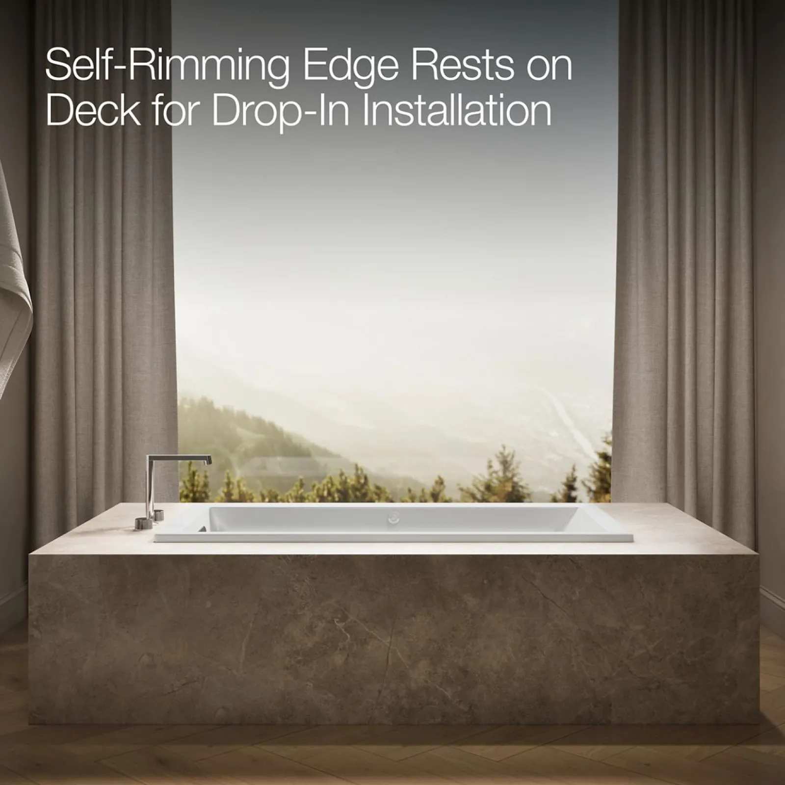 60" x 30" drop-in Heated BubbleMassage™ air bath with whirlpool^Kohler