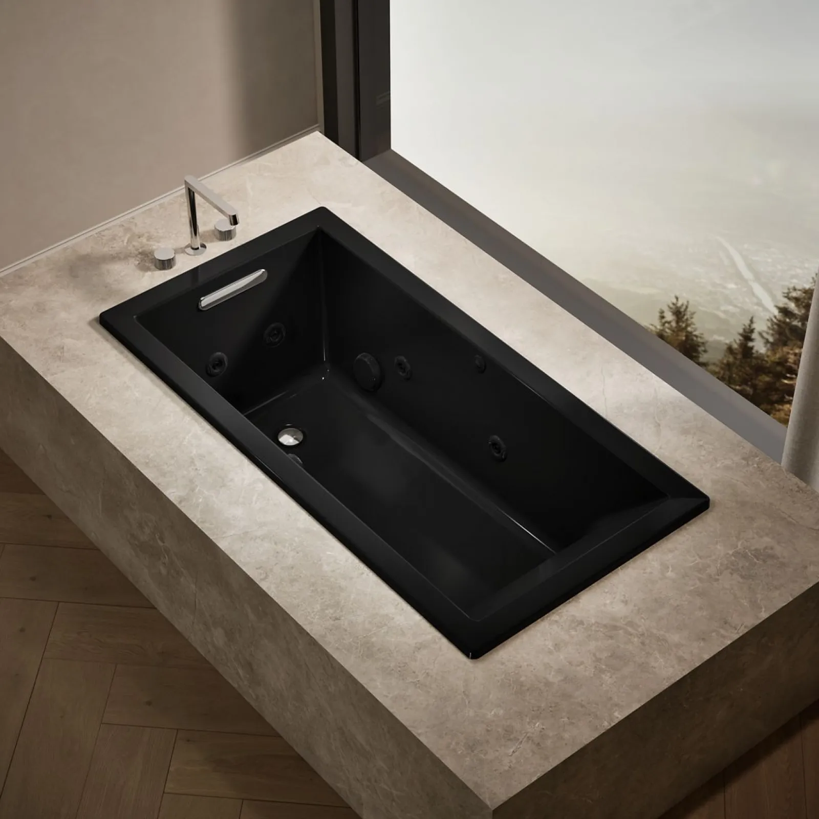 60" x 30" drop-in Heated BubbleMassage™ air bath with whirlpool^Kohler