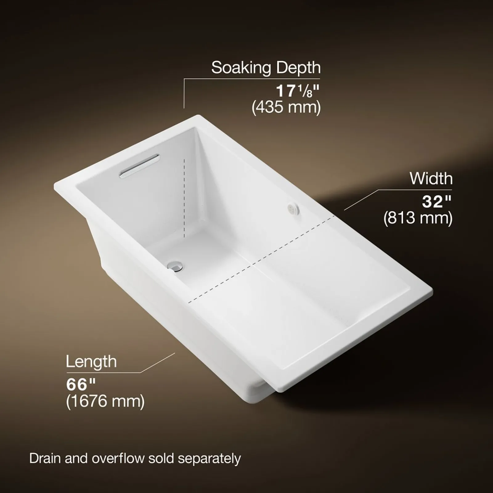 60" x 32" drop-in Heated BubbleMassage™ air bath with Bask® heated surface^Kohler Sale