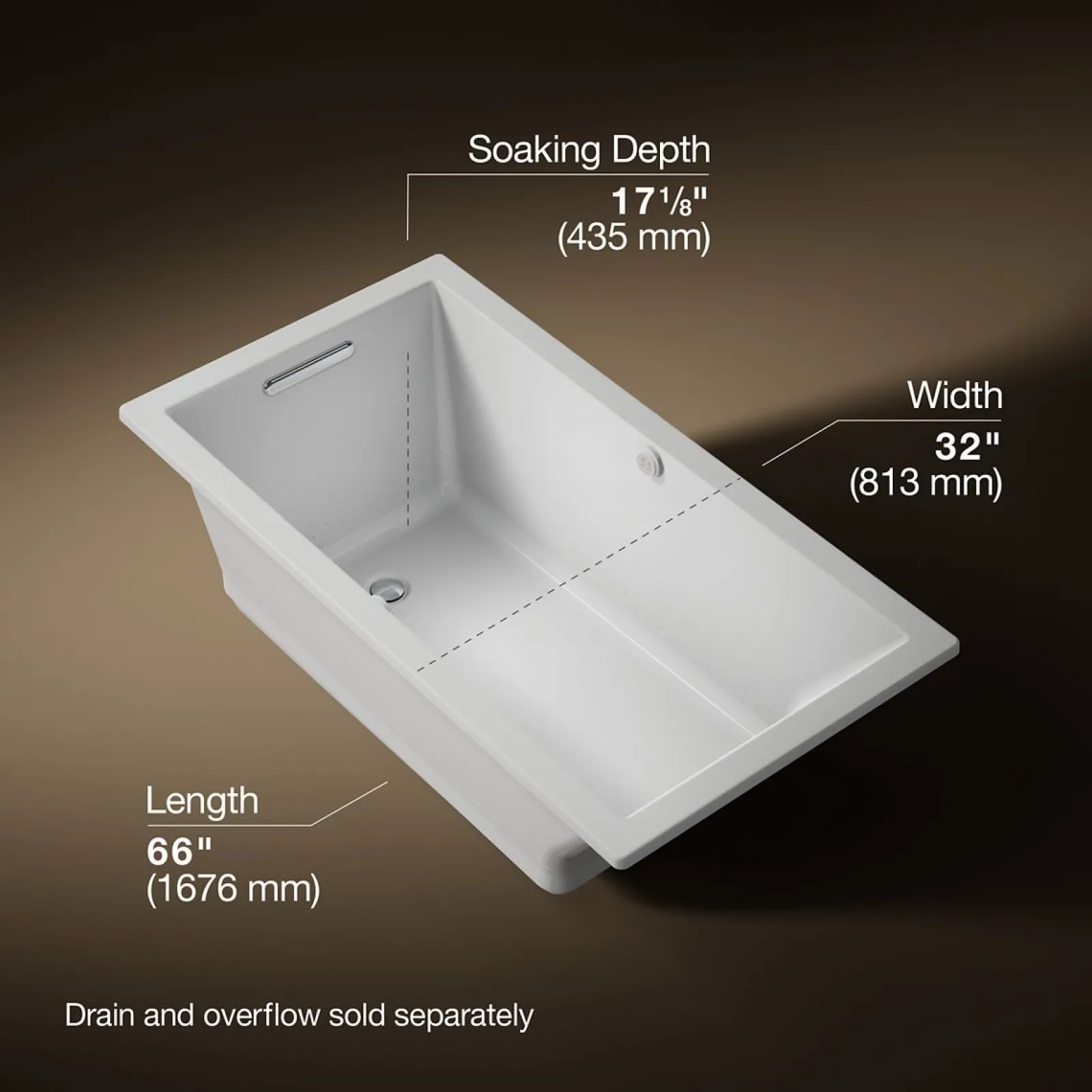 60" x 32" drop-in Heated BubbleMassage™ air bath with Bask® heated surface^Kohler Sale
