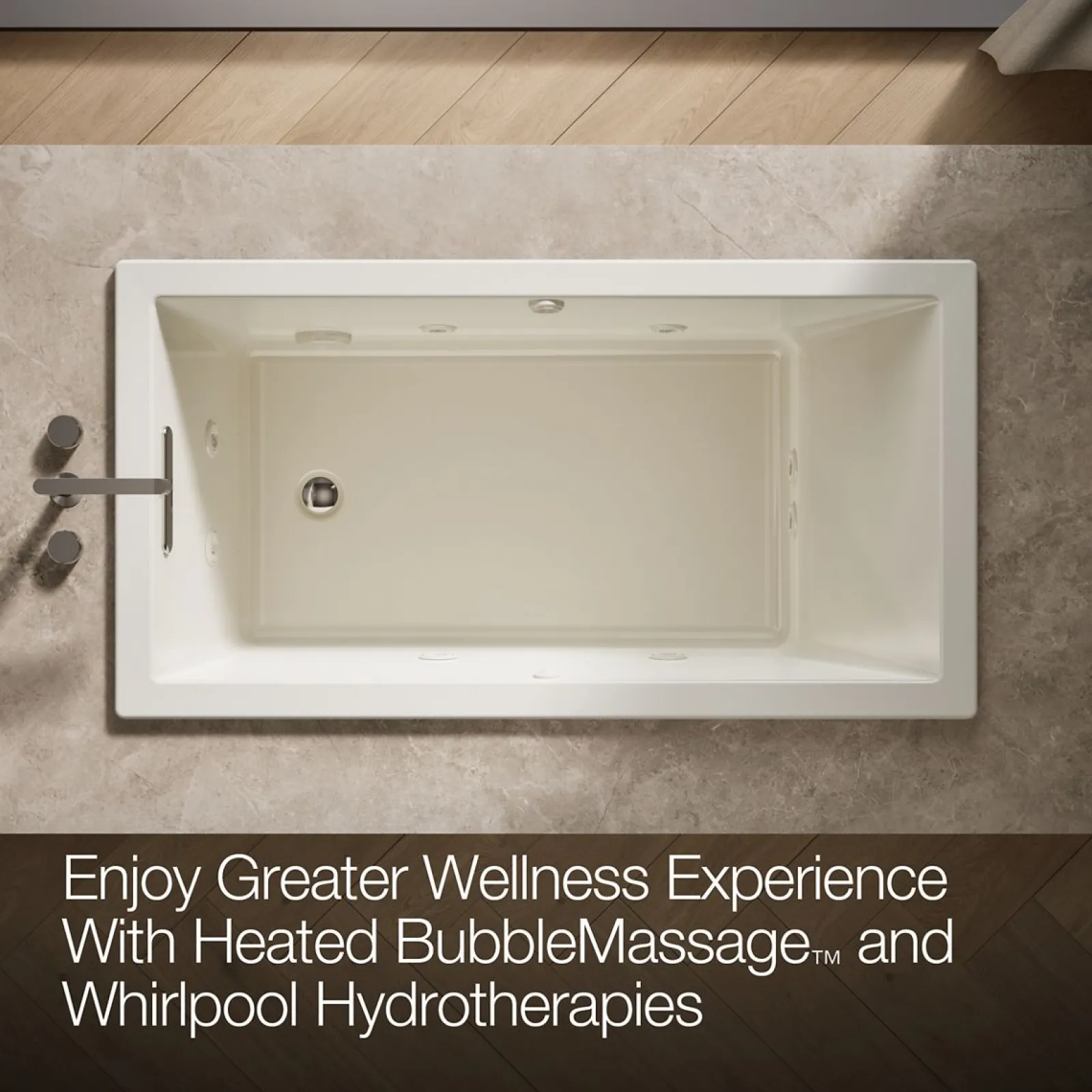 60" x 32" drop-in Heated BubbleMassage™ air bath with whirlpool^Kohler Best